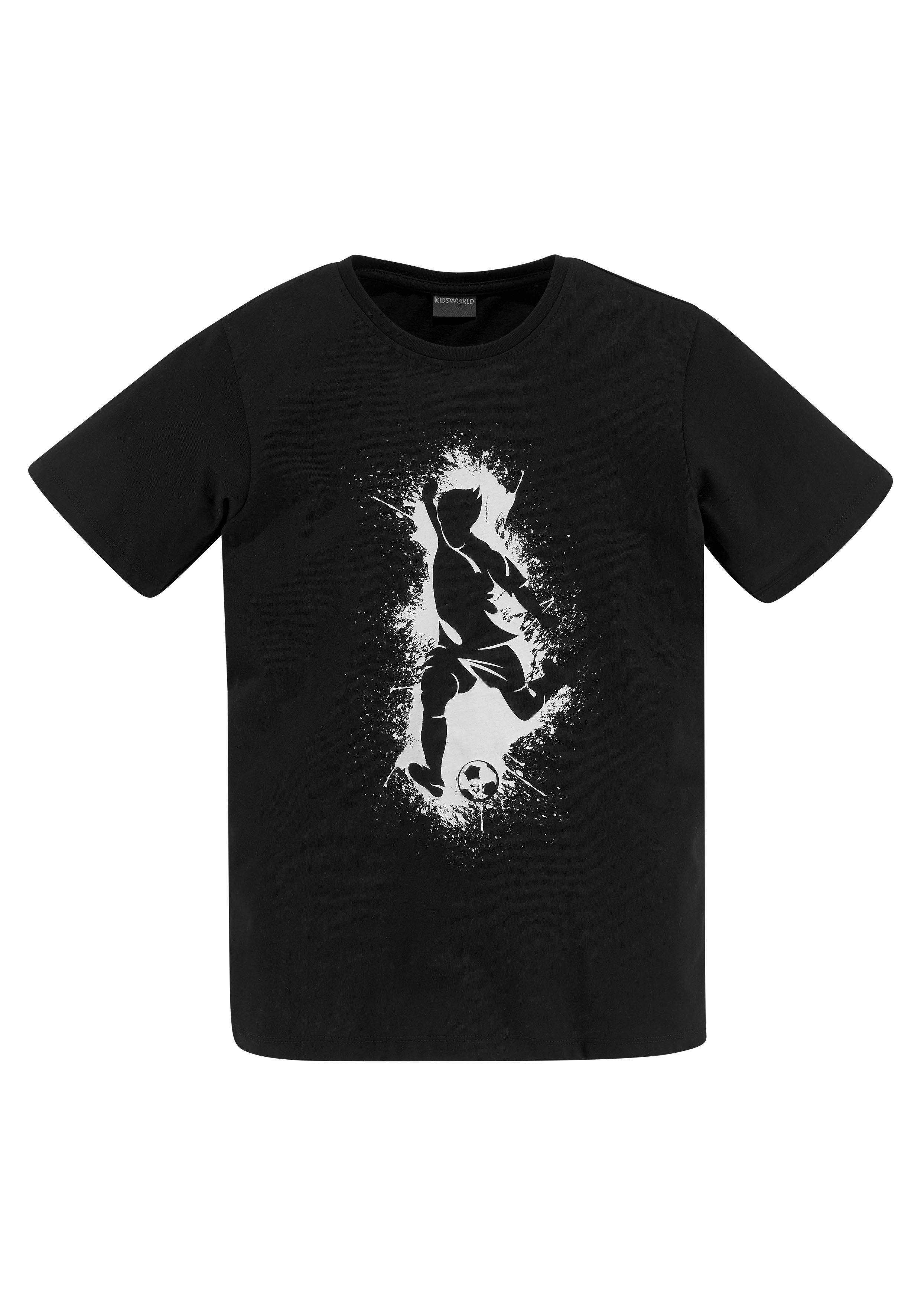 KIDSWORLD T-shirt Met casual VOETBAL-print Korte mouwen, basic pasvorm, met stijlvolle print, ronde hals