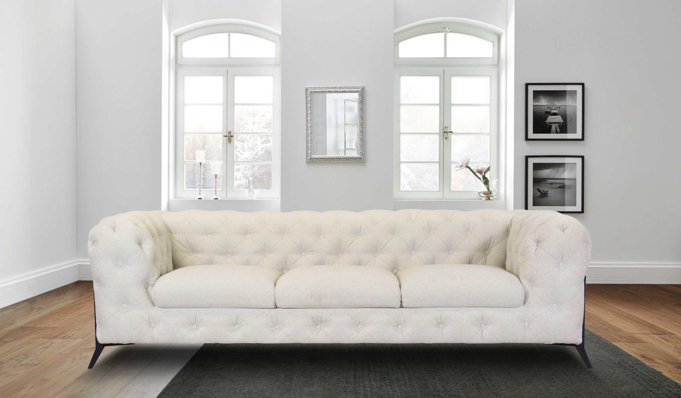 Leonique Chesterfield-bank Amaury luxueuze capitonnage, moderne chesterfield look, kleur van de poten ter keuze