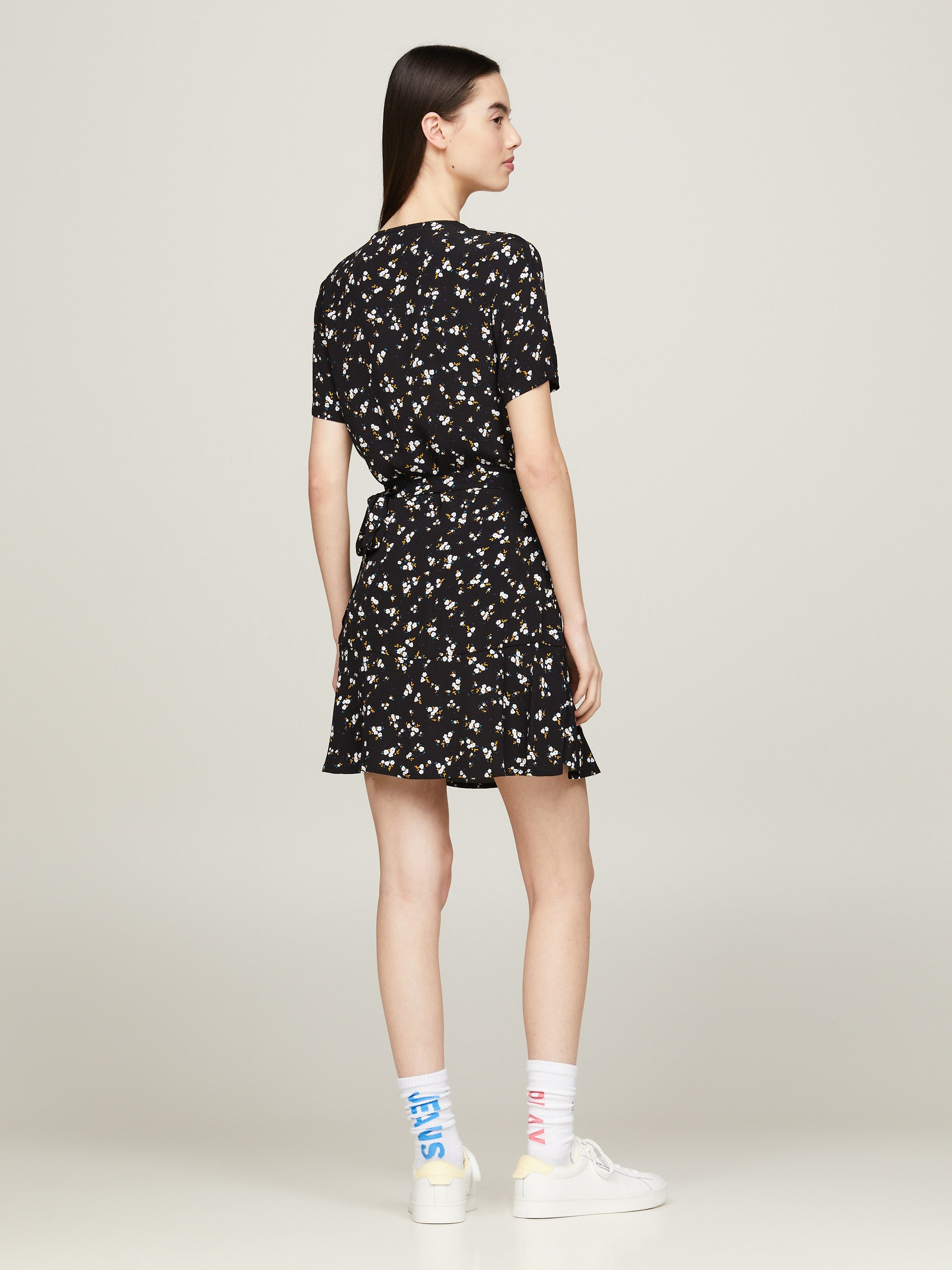 TOMMY JEANS Wikkeljurk TJW FLORAL RUFFLE WRAP DRESS