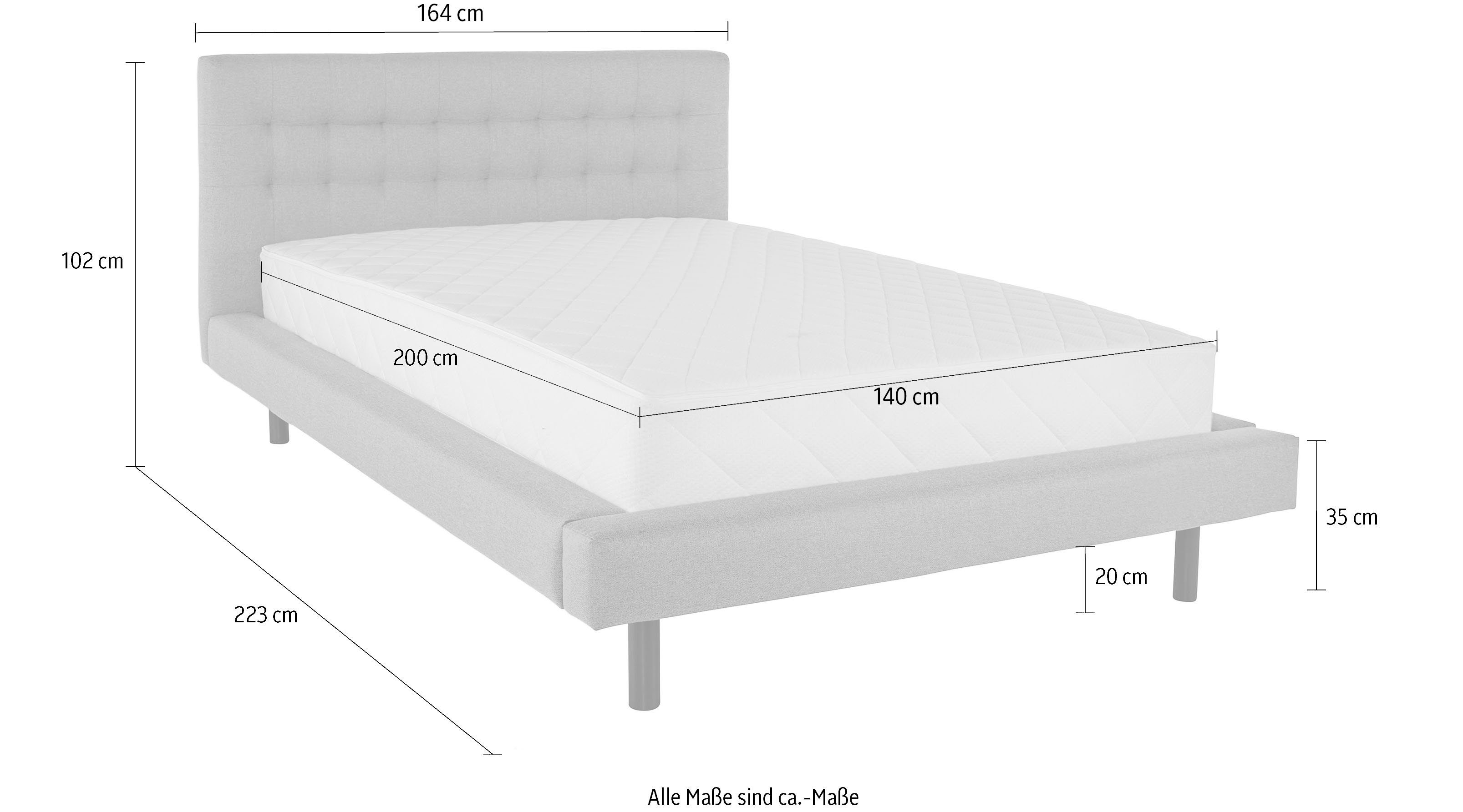 andas Gestoffeerd bed Tobjörn Met breed futonframe