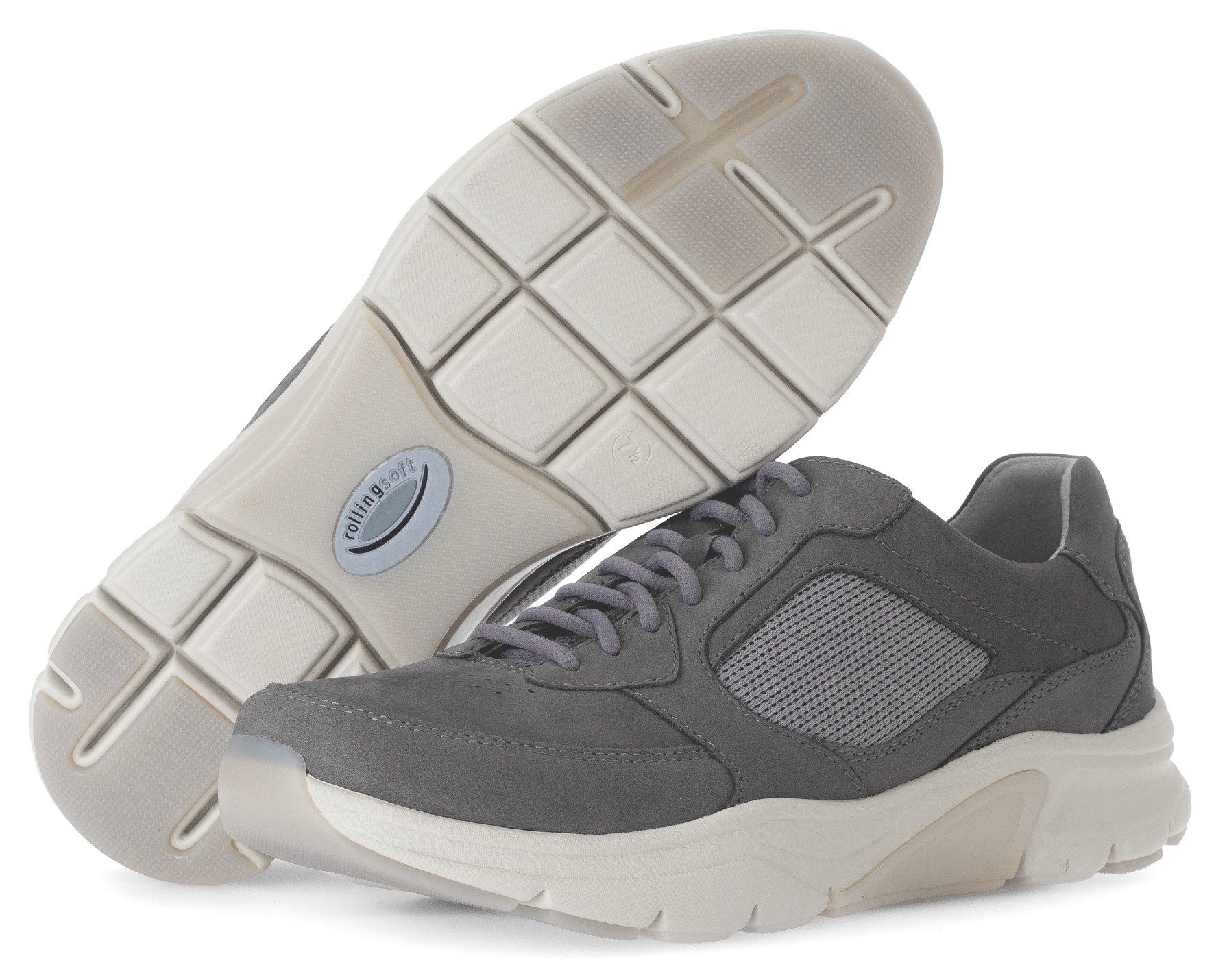Gabor Rollingsoft Sneakers met sleehak , vrijetijdsschoen, lage schoen, veterschoen met logo op de hiel, g-breedte
