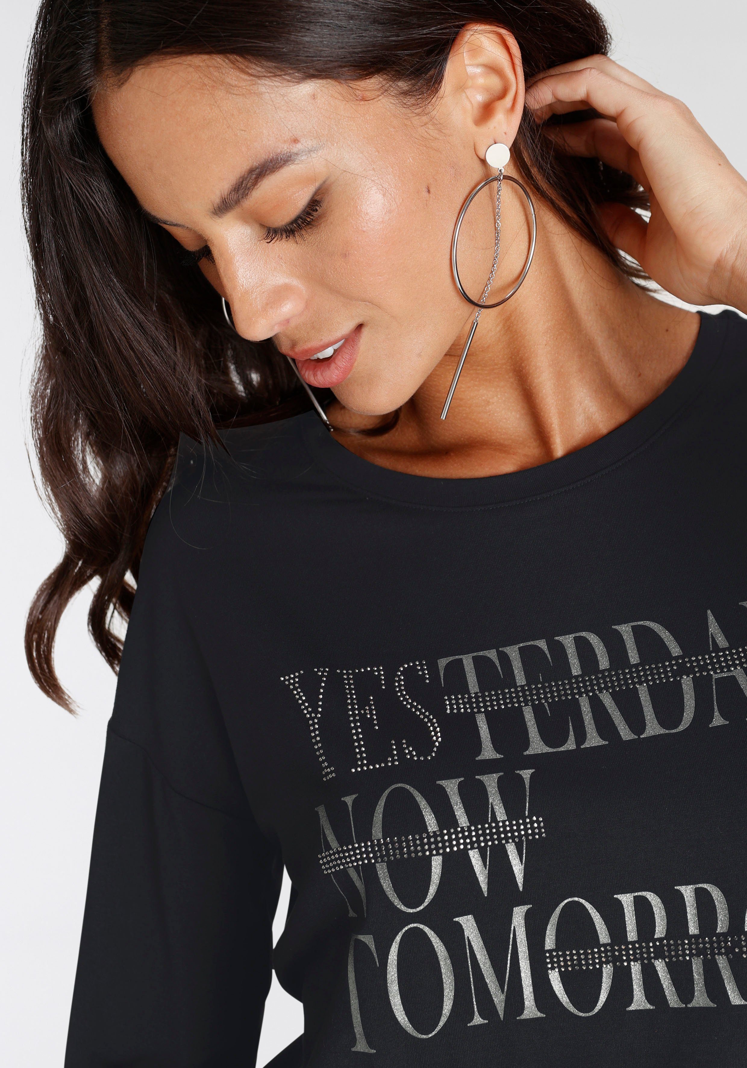 Laura Scott Shirt met 3/4-mouwen casual pasvorm, ronde hals, elastisch materiaal