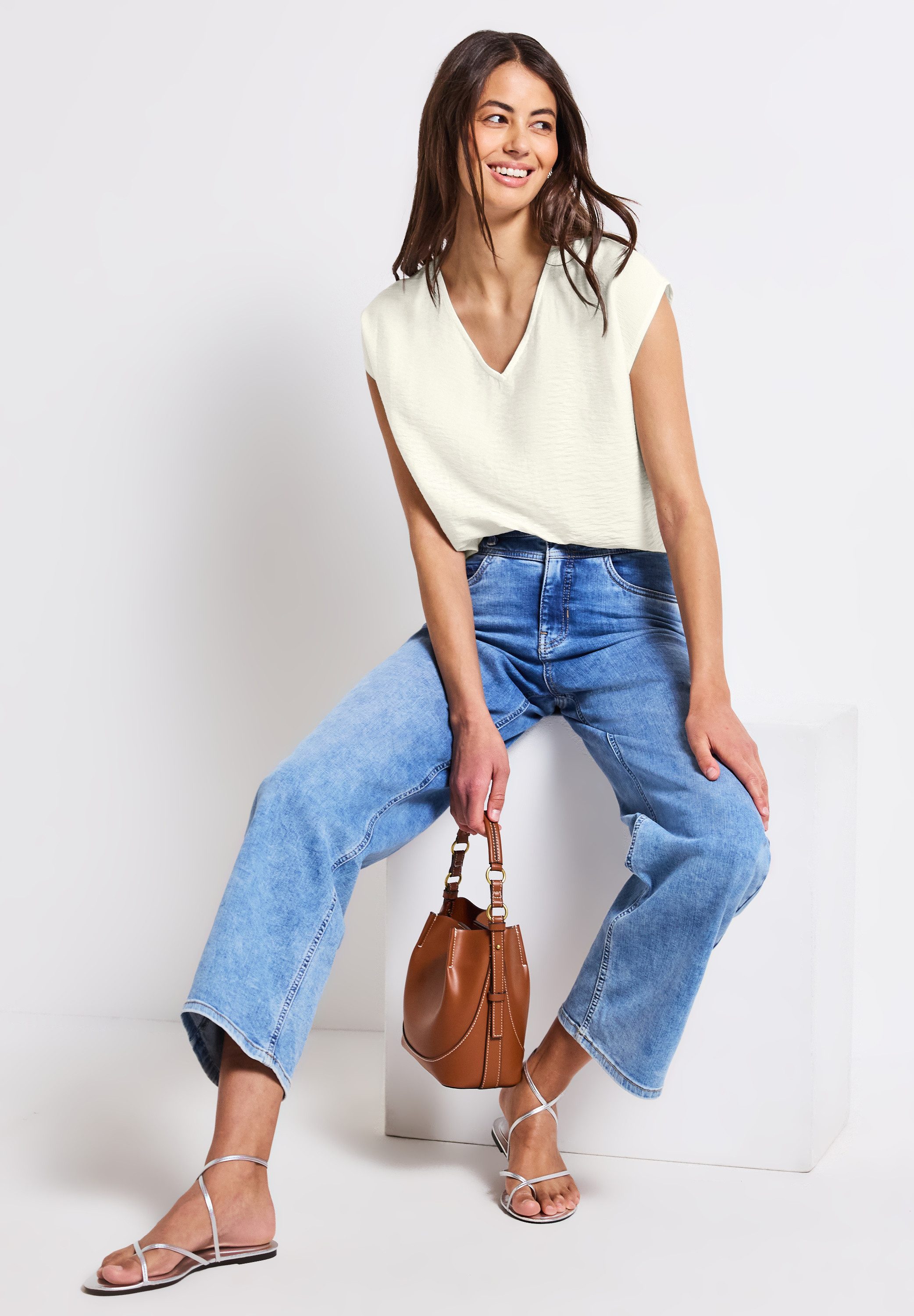 STREET ONE Shirtblouse met v-hals