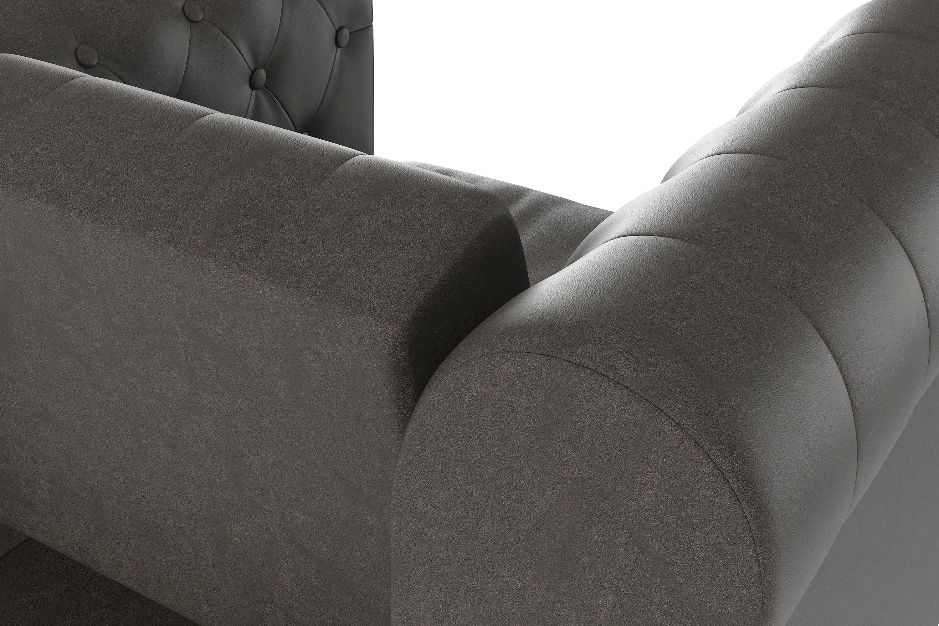Dorel Home Chesterfield-fauteuil Felix met rugleuning 3-voudig verstelbaar, benen massief hout, zithoogte 46 cm