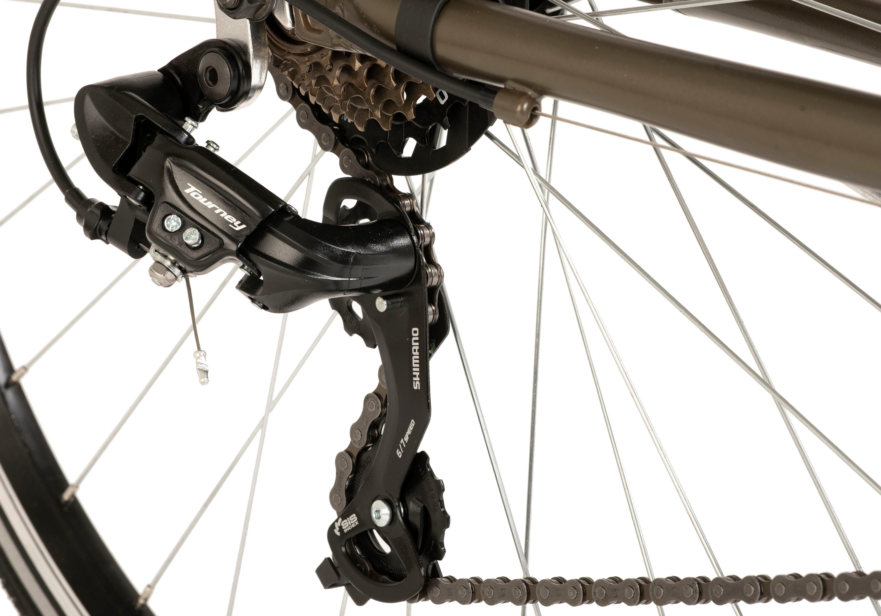 Dacapo Trekkingfiets dames 28'' Metropolis antraciet vlakke stuur 21 versnellingen