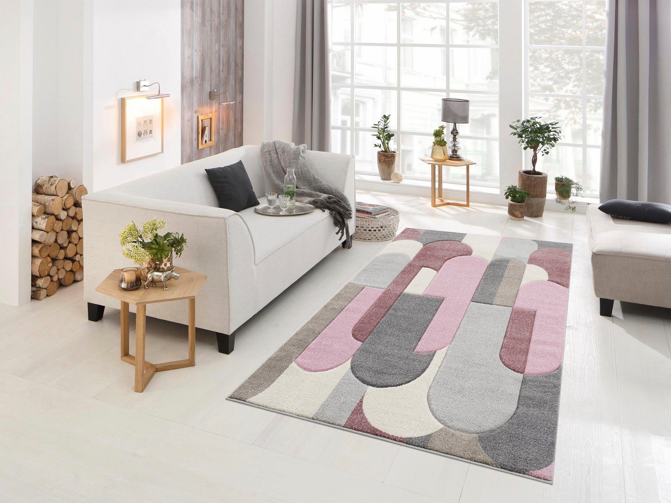 my home Vloerkleed Pautz handgemaakt contourensnede, hoog-laag effect, woonkamer, modern