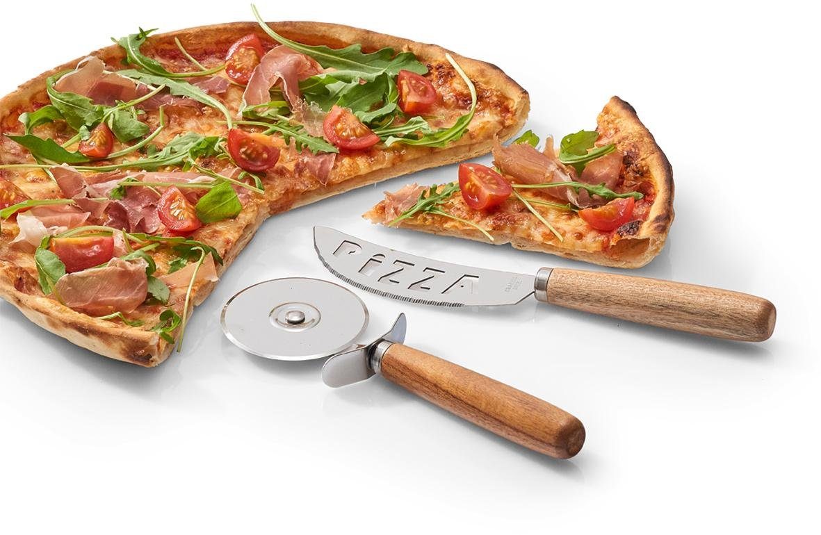 Zeller Present Pizzasnijder voor pizzaliefhebbers (set, 2-delig)