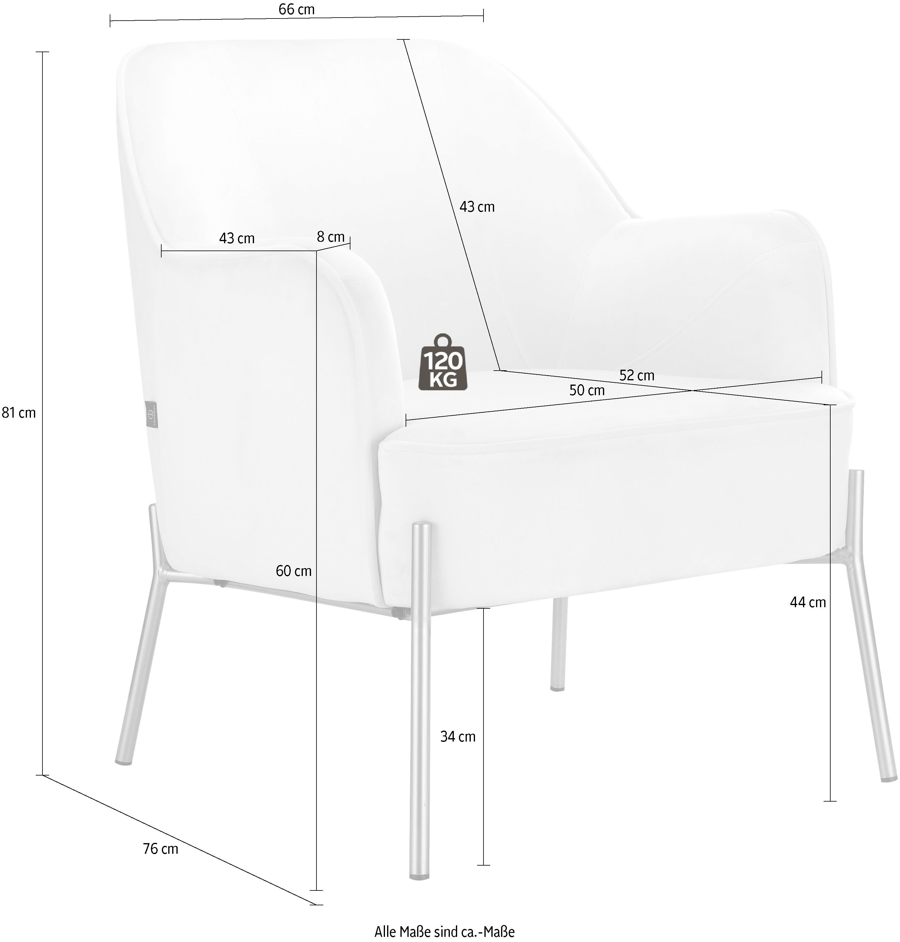 Leonique Fauteuil Runa Fluwelen bekleding, in vier kleurvarianten, zithoogte 44 cm