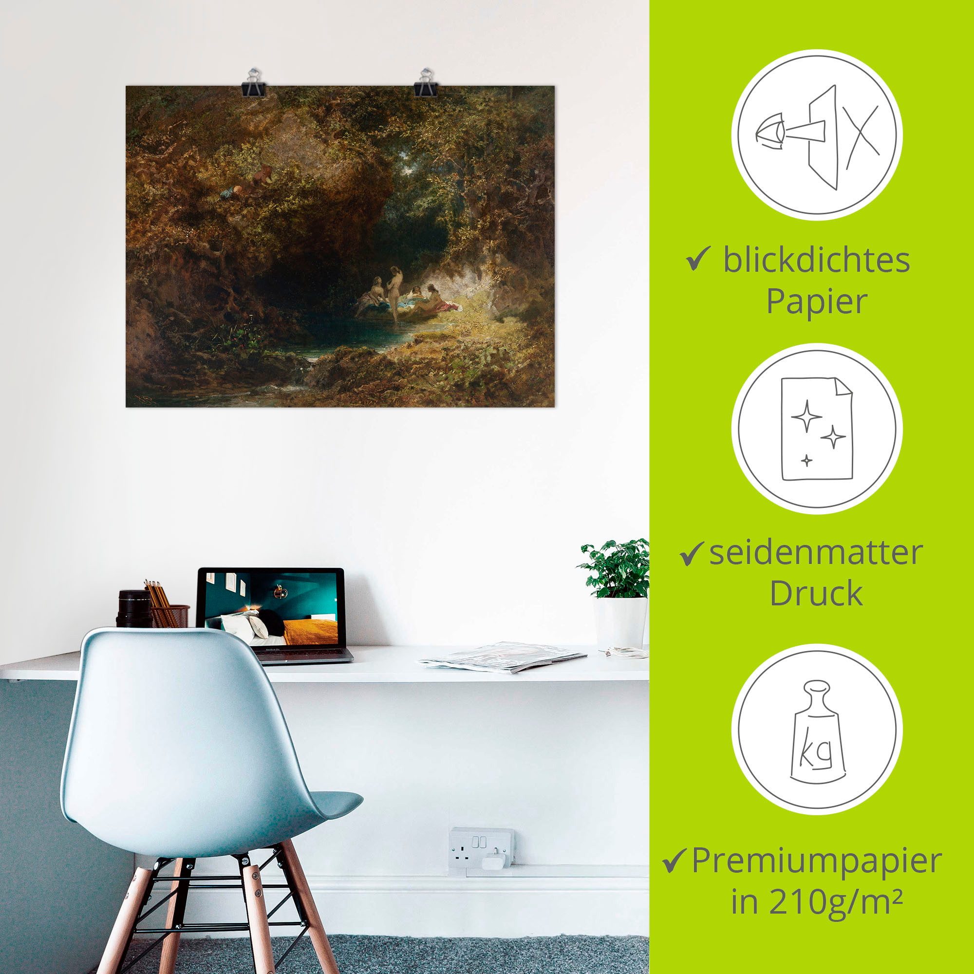Artland Artprint Badende nymphen als artprint op linnen, muursticker of poster in verschillende maten