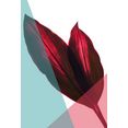 queence artprint op acrylglas bladeren rood