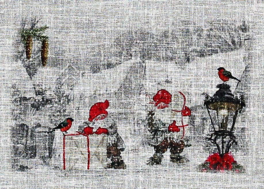 Hossner Gordijn Kabouter kerstachtige landhuislook (1 stuk)