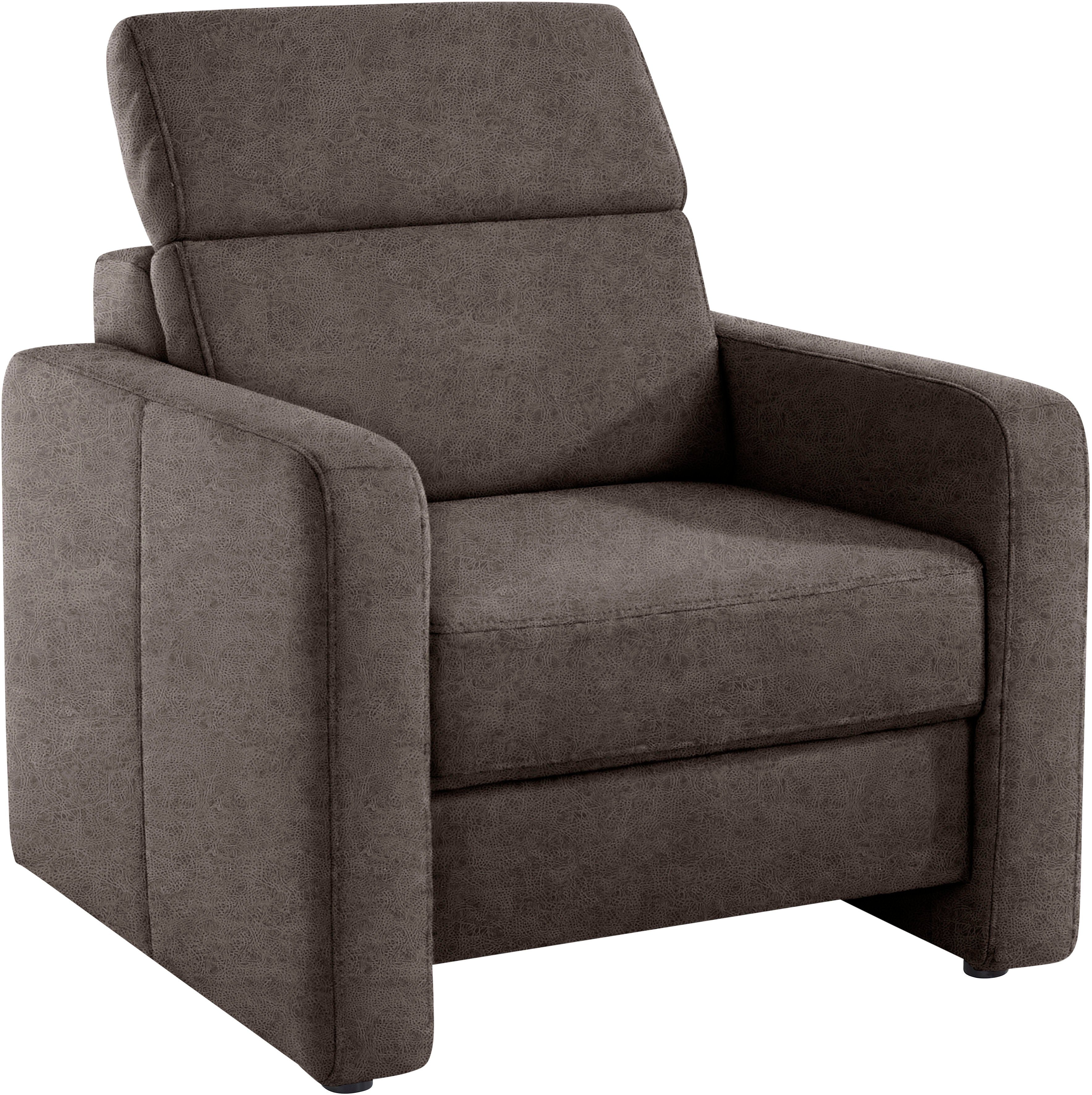 sit&more Fauteuil Bologna met binnenvering, met verstelbare hoofdsteun