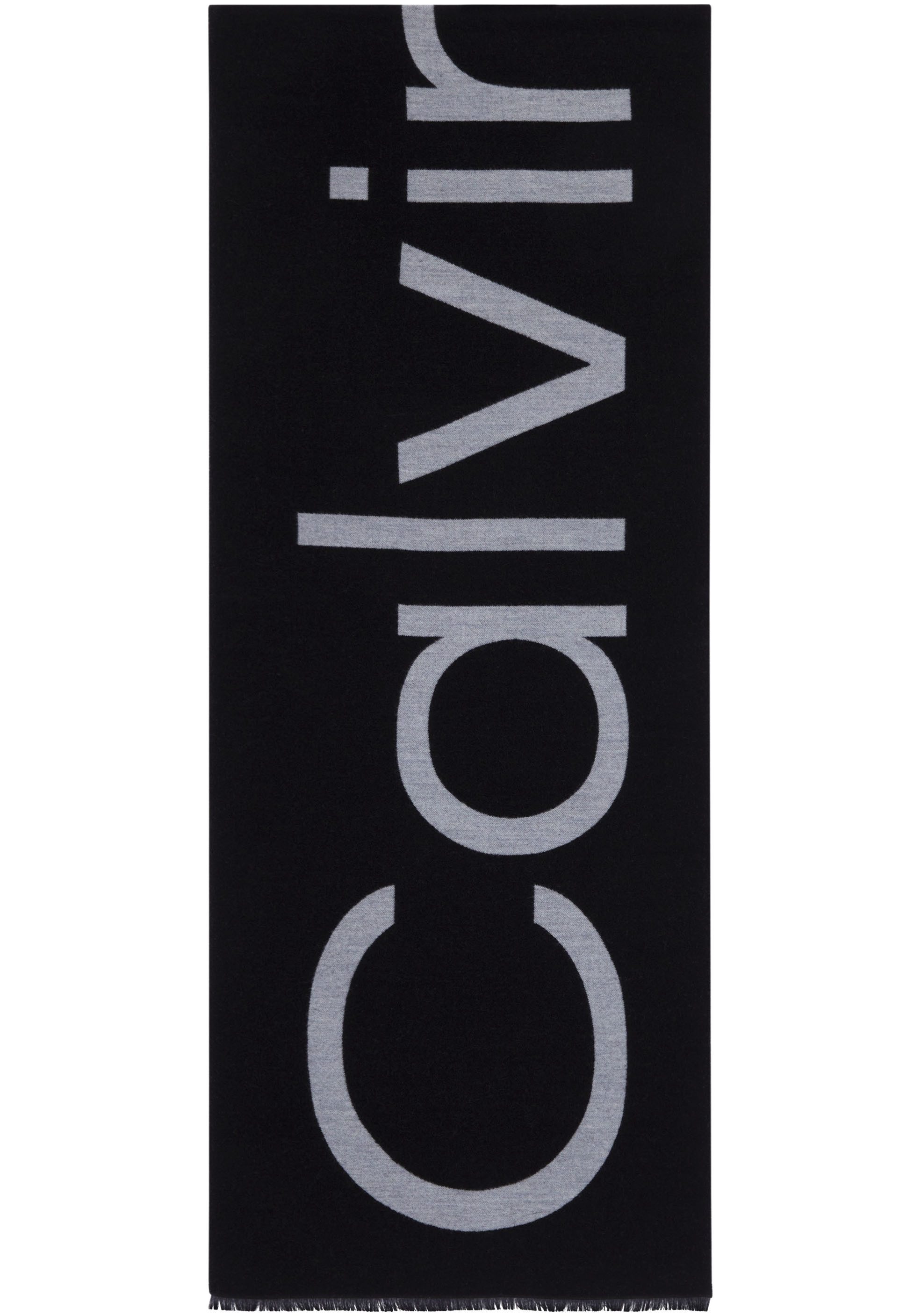 Calvin Klein Modieuze sjaal FRINGES 2-TONES WOOL BLEND SCARF