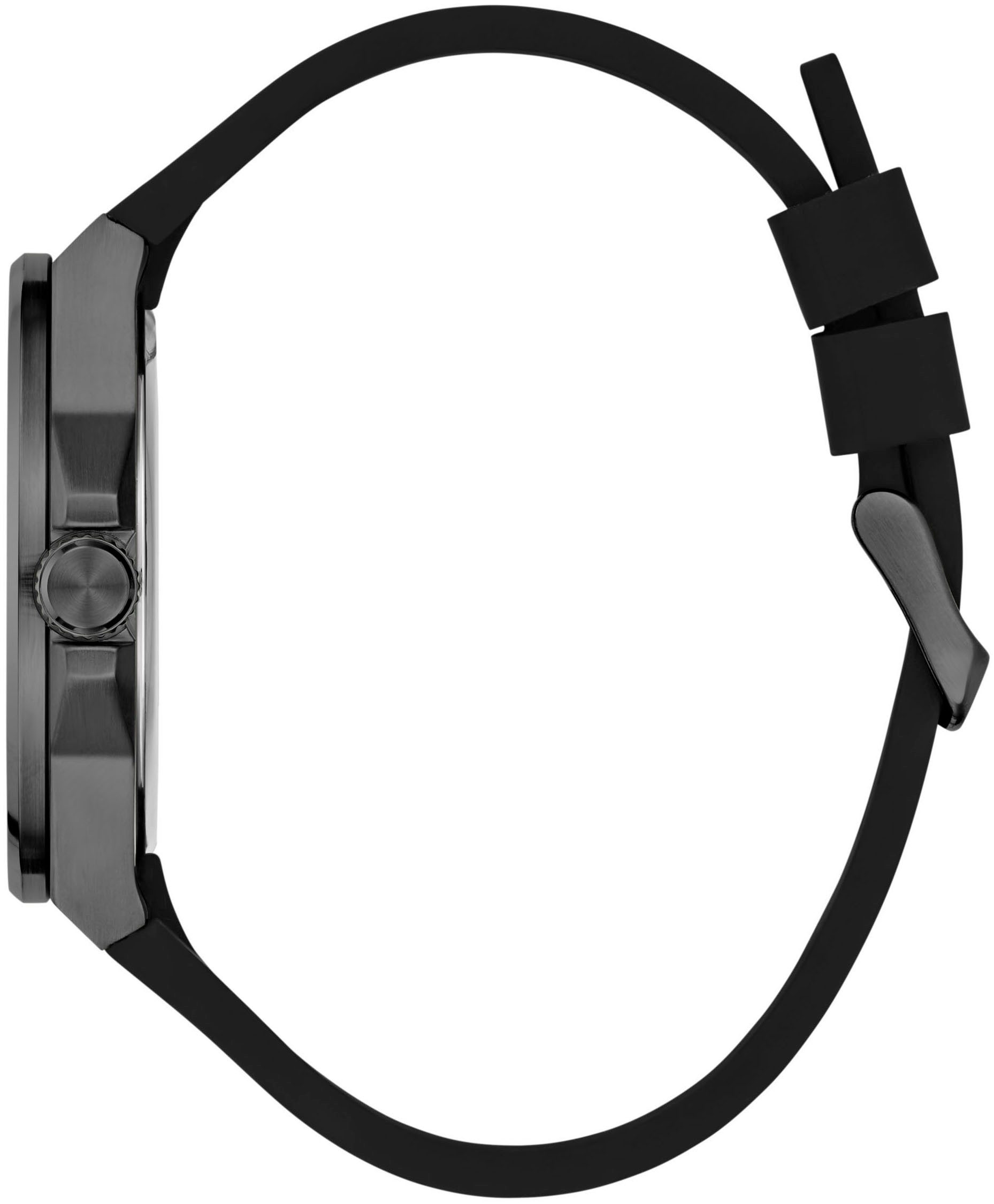 Guess Kwartshorloge Vinyl Polshorloge, herenhorloge, siliconen armband, mineraalglas, analoog