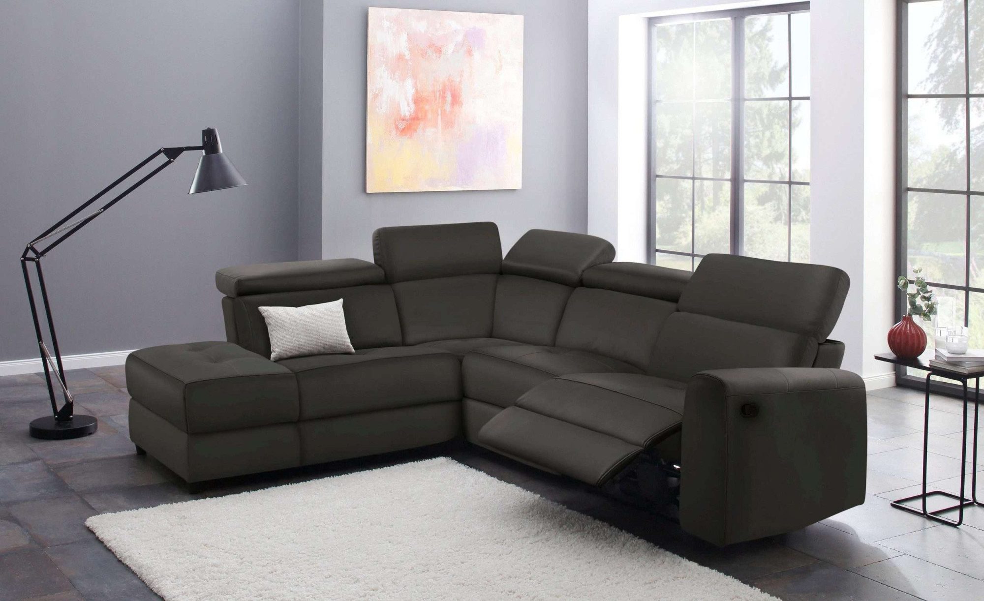 Home affaire Hoekbank Sentrano, L-vorm, 273 cm, man. of electr. relaxfunctie en usb/kopverstelling