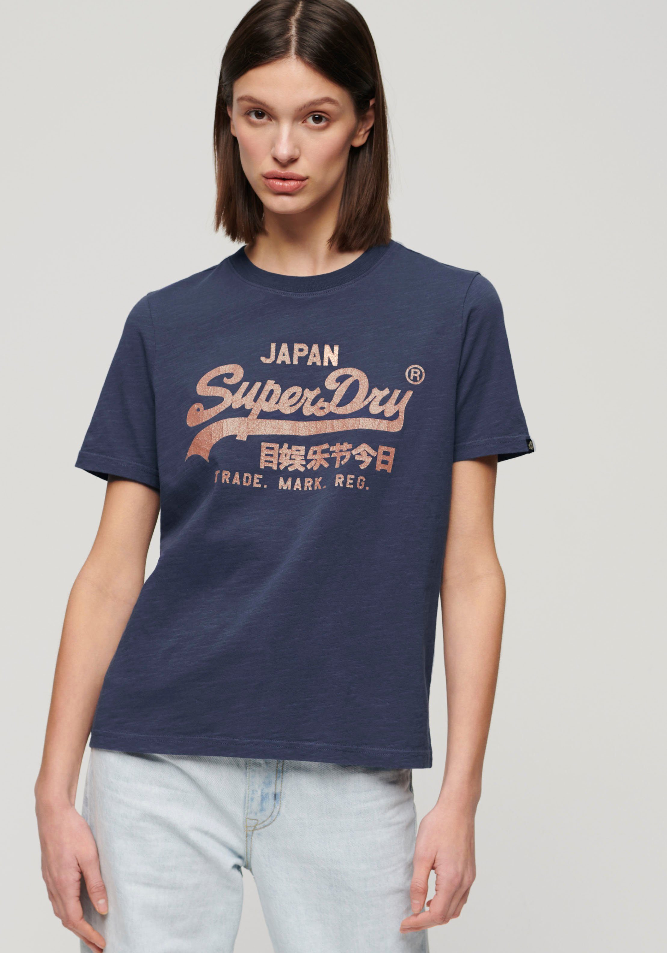 NU 20% KORTING: Superdry Shirt met print METALLIC VL RELAXED T SHIRT
