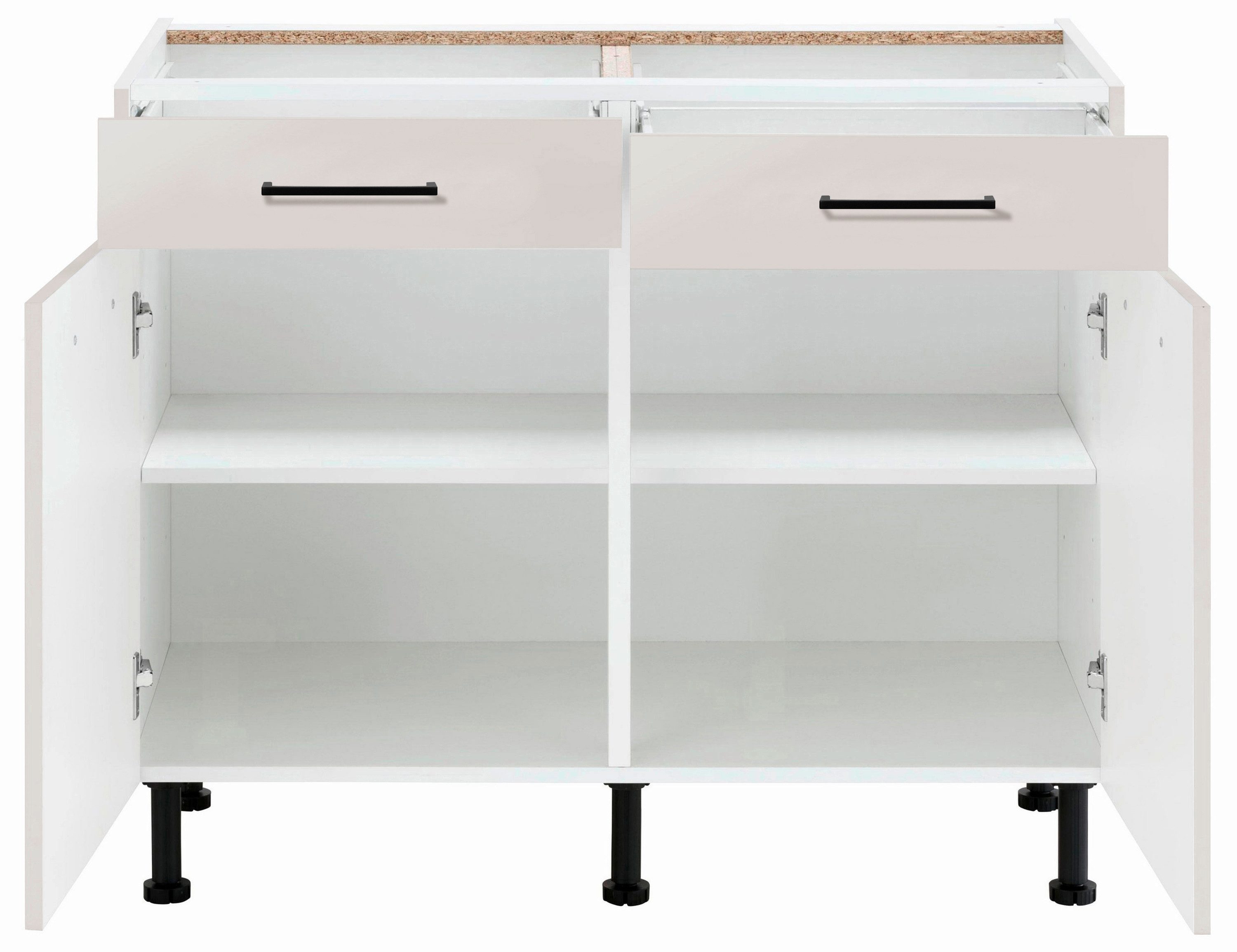 wiho Küchen Onderkast Nisos 100 cm breed, soft-close in lades, verstelbare voeten, zonder blad