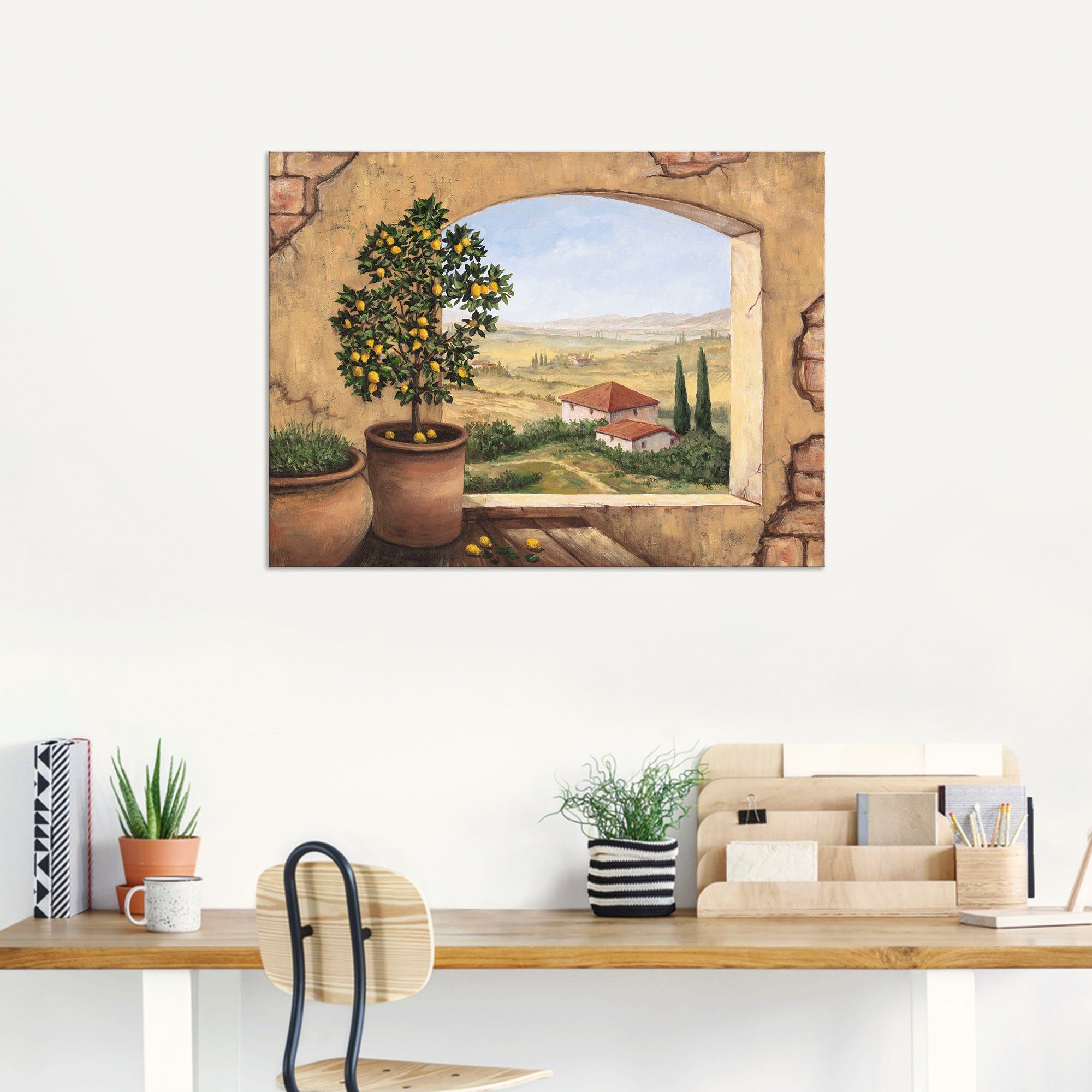 Artland Artprint Raam in Toscane als artprint van aluminium, artprint voor buiten, artprint op linnen, poster, muursticker