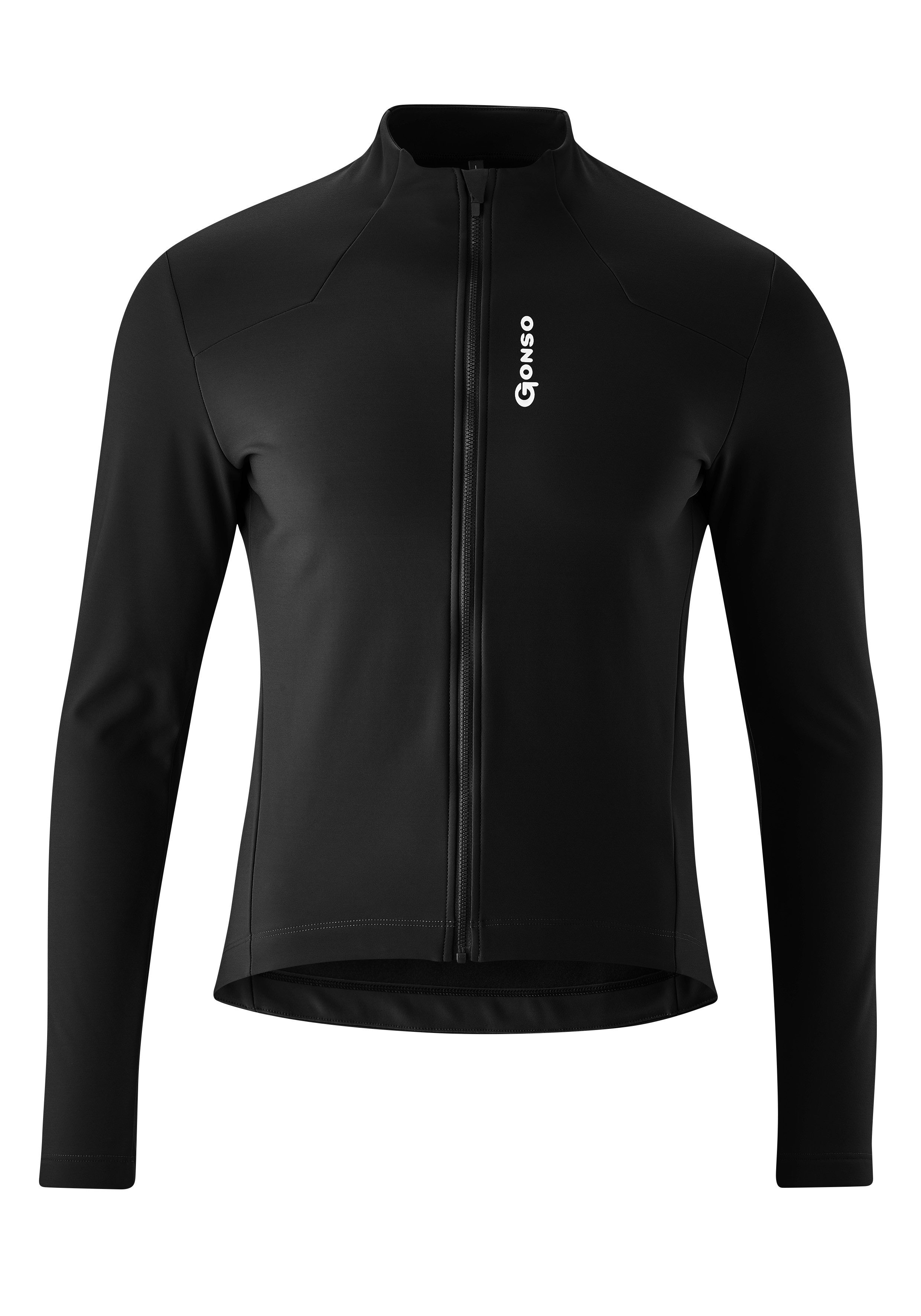 Gonso Fietsshirt SITIVO TRIKOT THERM M Heren fiets trui lange mouwen, isolerende full-zip trui, tight fit shirts maat M zwart