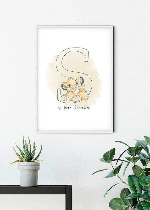 Komar Wanddecoratie S like SIMBA Wanddecoratie voor de kinderkamer - zonder lijst (1 stuk)