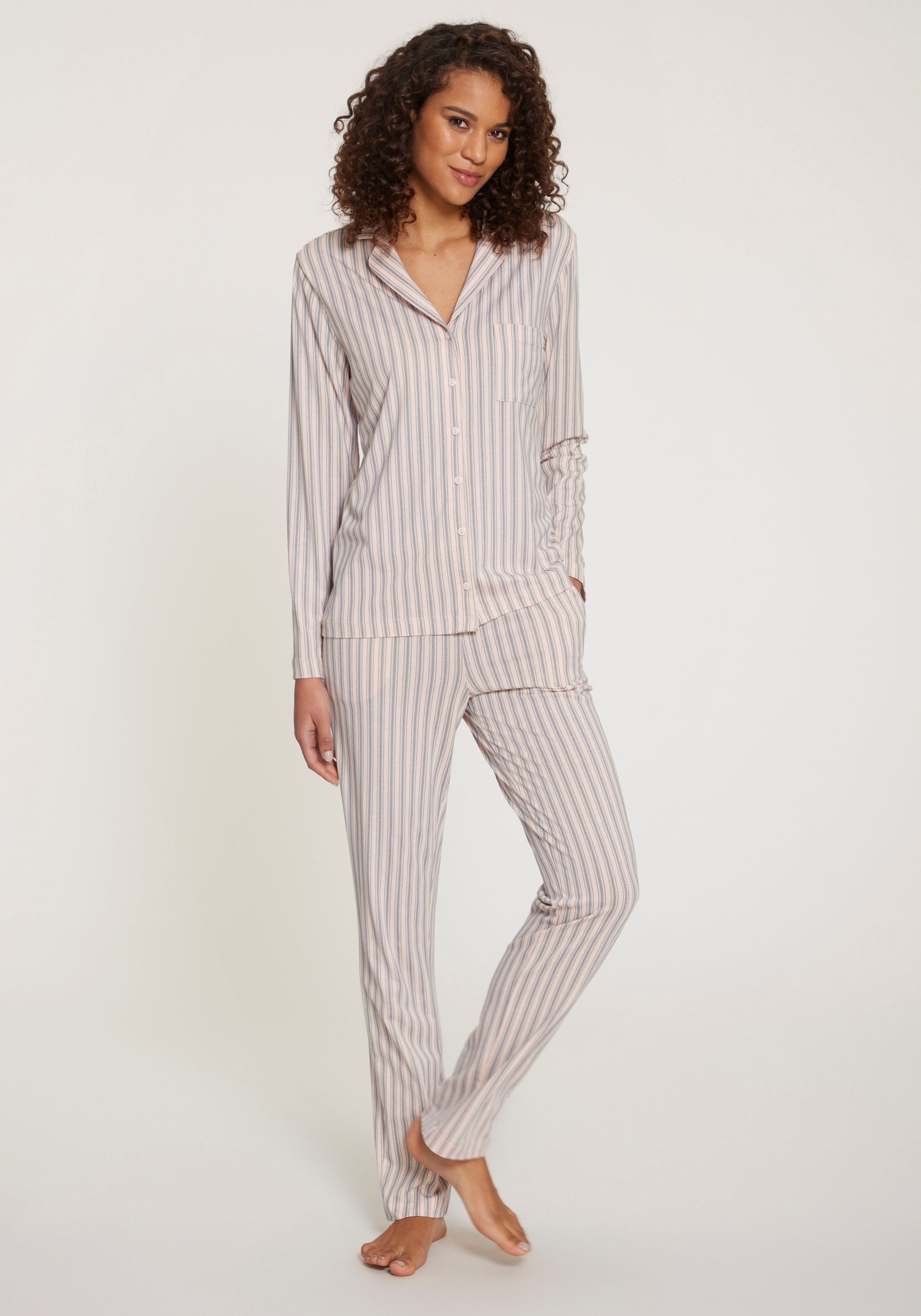 s.Oliver RED LABEL Beachwear Pyjama in klassieke stijl (set, 2-delig) dames pyjama's maat 40/42 roze