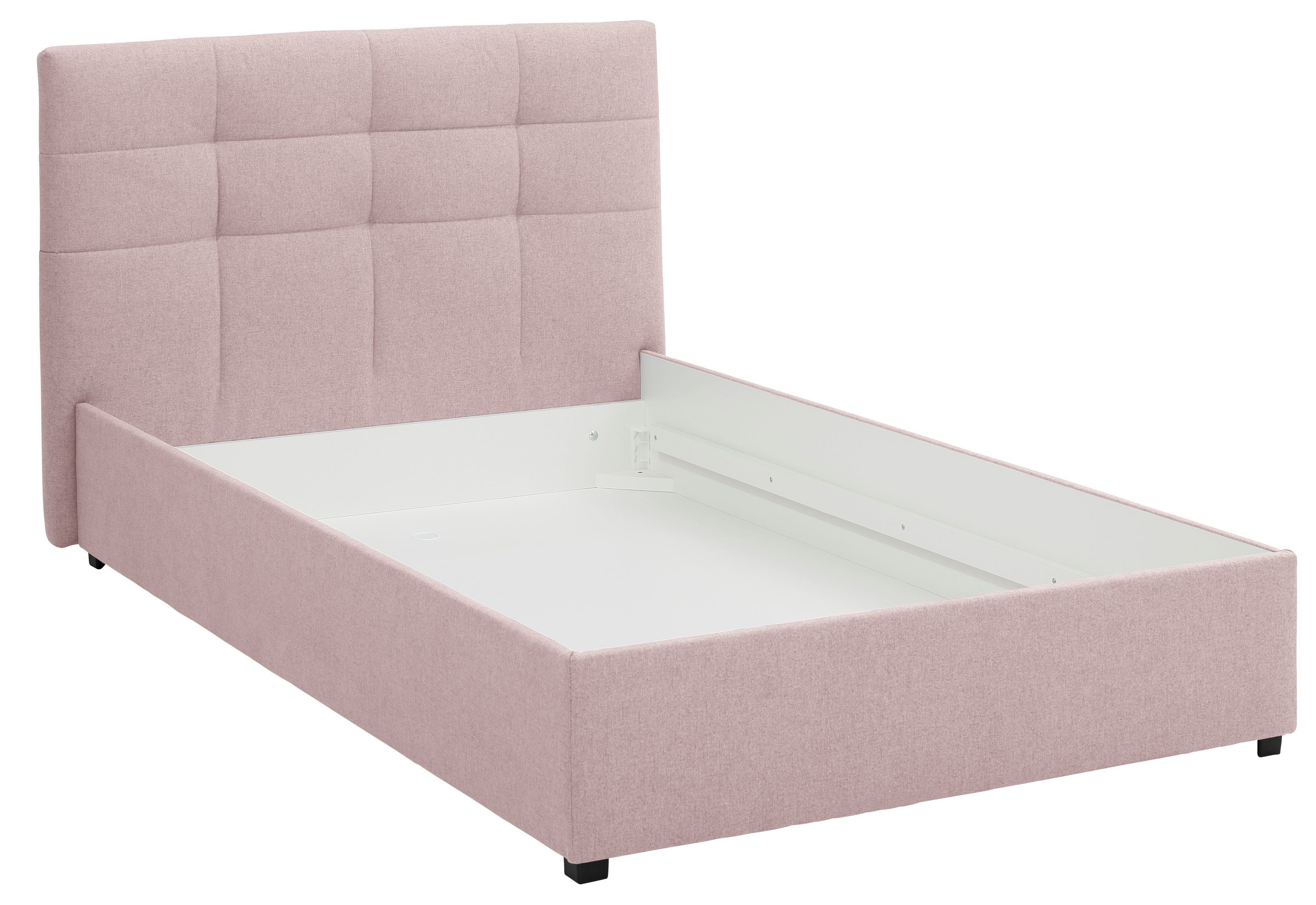 Lüttenhütt Gestoffeerd bed Endres met bedkist, naar keuze zonder matras/lattenbodem of incl. matras