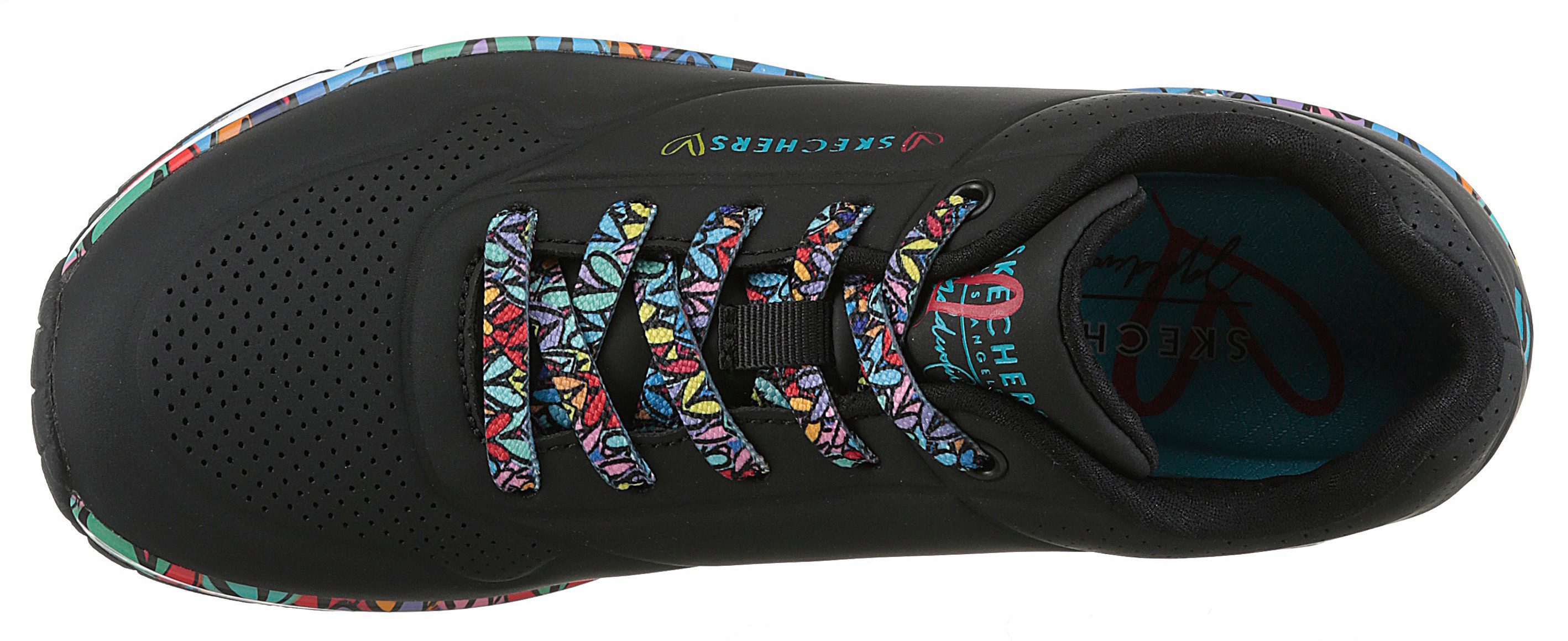 Skechers Sneakers Uno Plateausneaker, veterschoen met sleehak