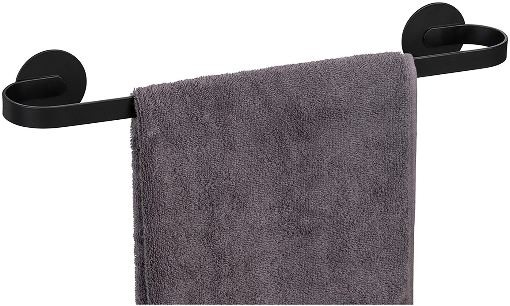 WENKO Handdoekstang Turbo-Loc® model Uno Bivio van aluminium, bevestiging zonder boren, 40 cm