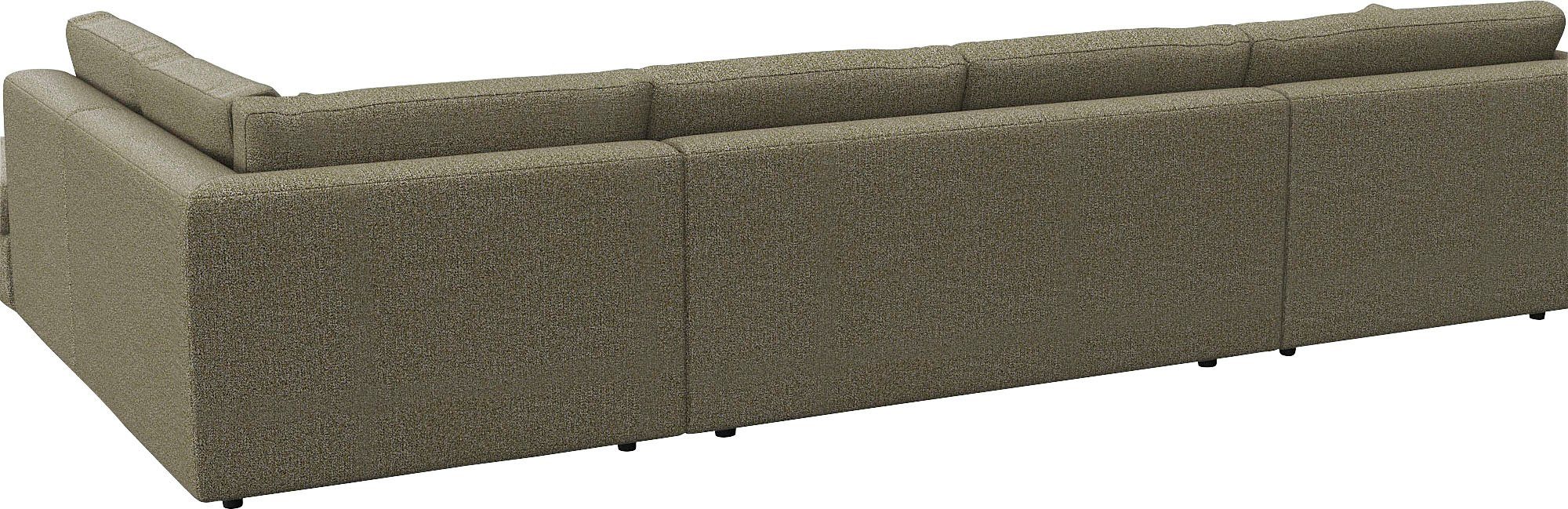 FLEXLUX Zithoek Lovane, U-vorm, comfortabel en comfortabel Zacht en zeer comfortabel, grote zitdiepte op koudschuim, inclusief sierkussen