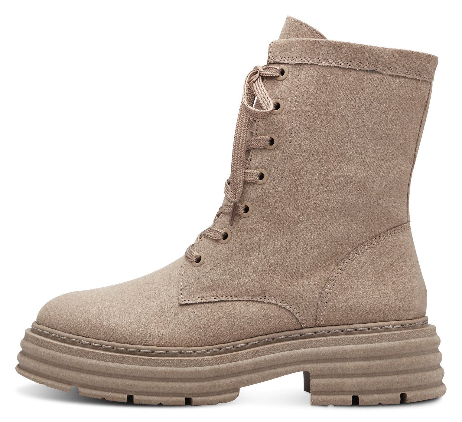 Marco Tozzi Hoge veterschoenen in eenkleurige look