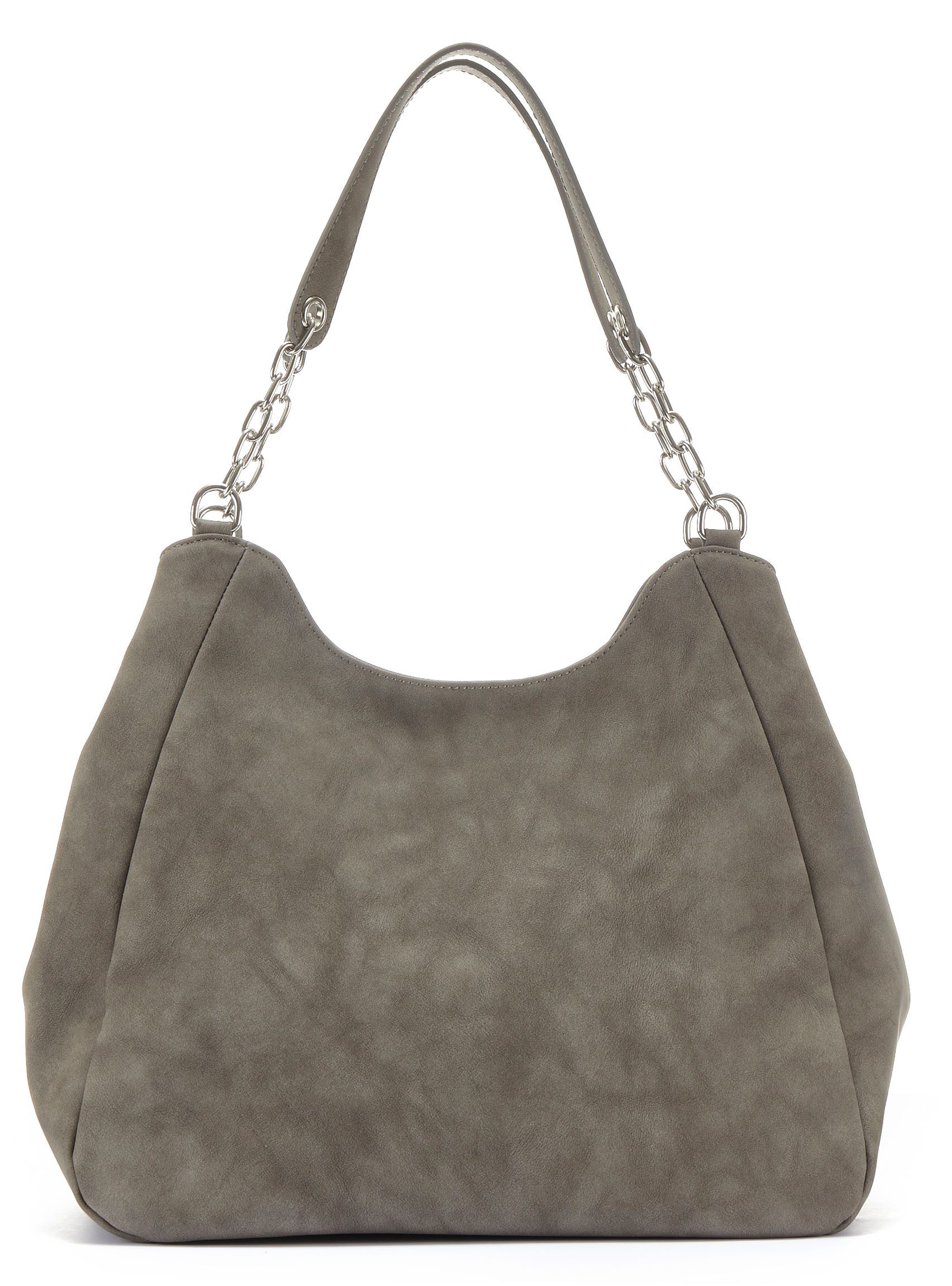 Vivance Tas Schoudertas met zilverkleurige details, damestas, shopper, handtas vegan