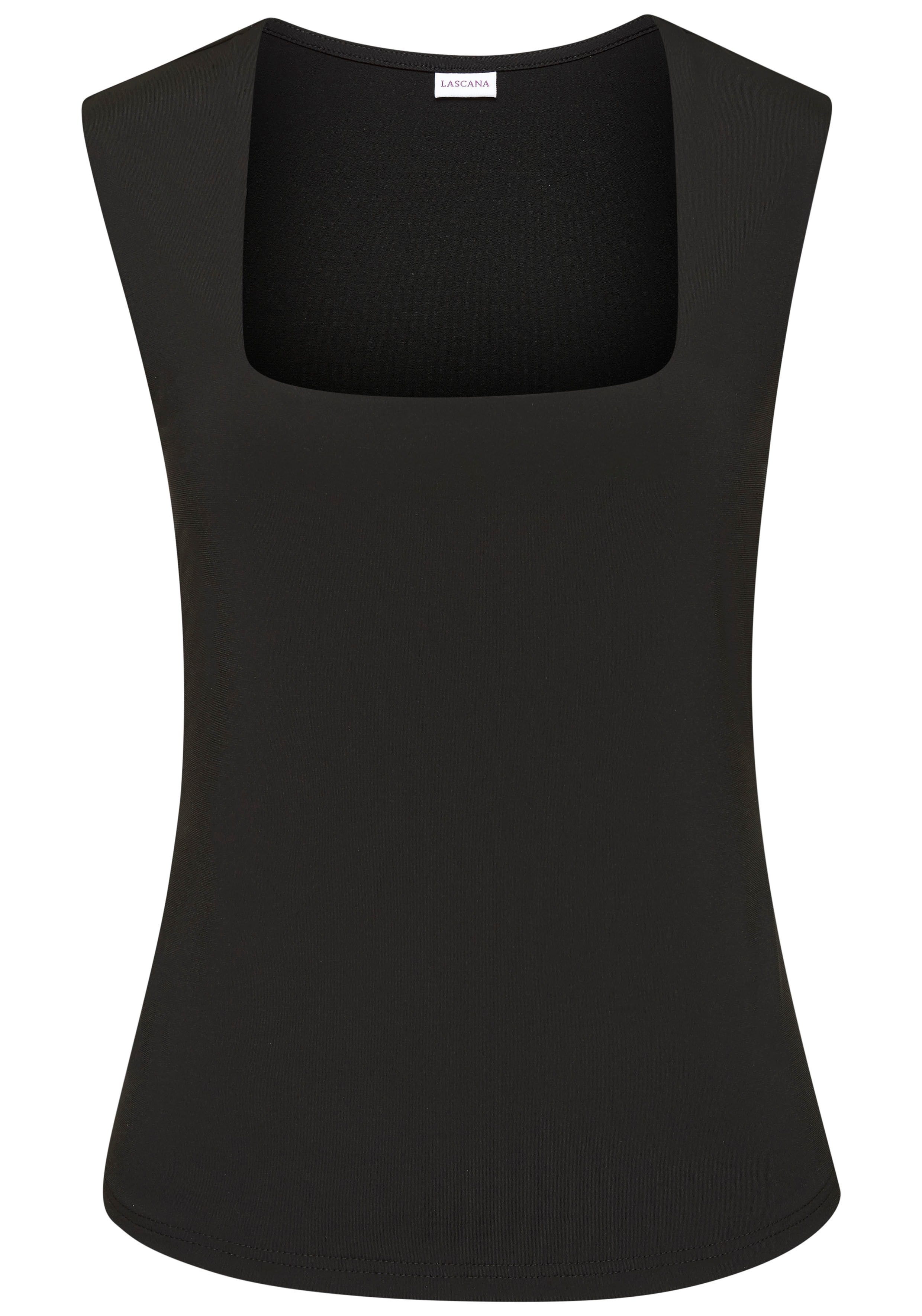 Lascana Tanktop van kreukvrij materiaal, elegant basis top met brede banden