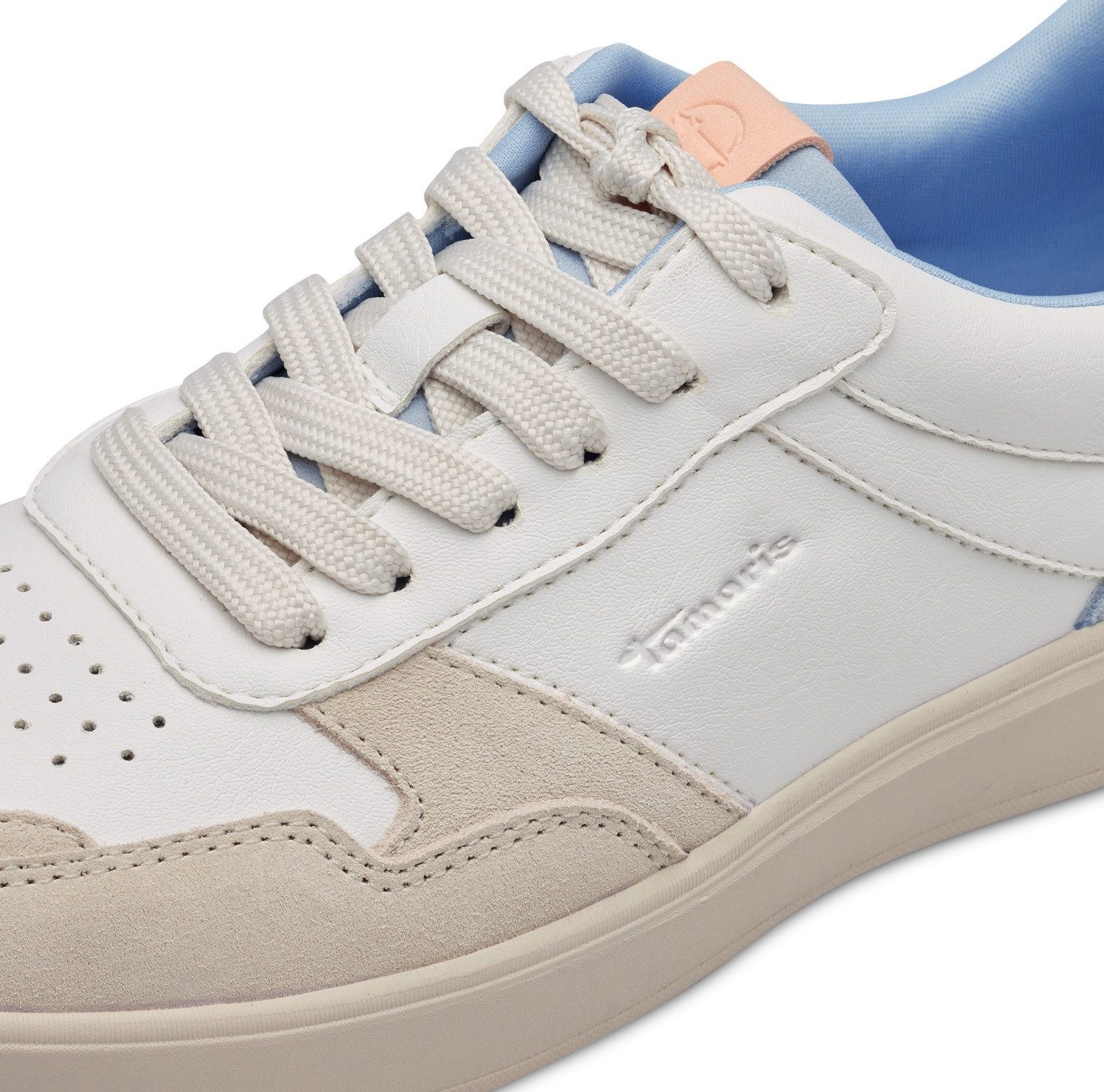 Tamaris Plateausneakers vrijetijdsschoen, lage schoen, veterschoen met contrastafwerkingen