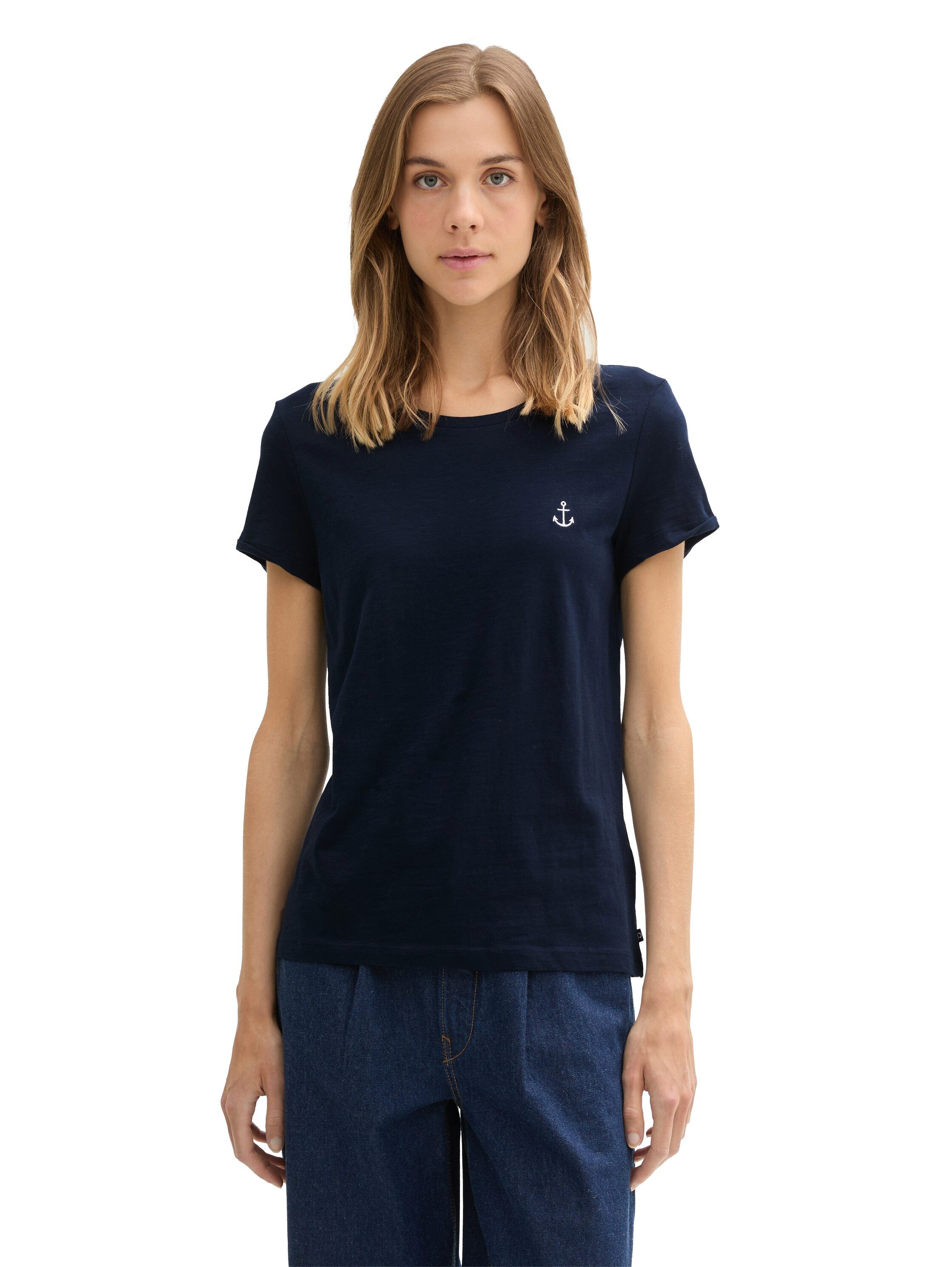 Tom Tailor Denim Shirt met print in duo-pack met anker-motief (set, 2-delig)