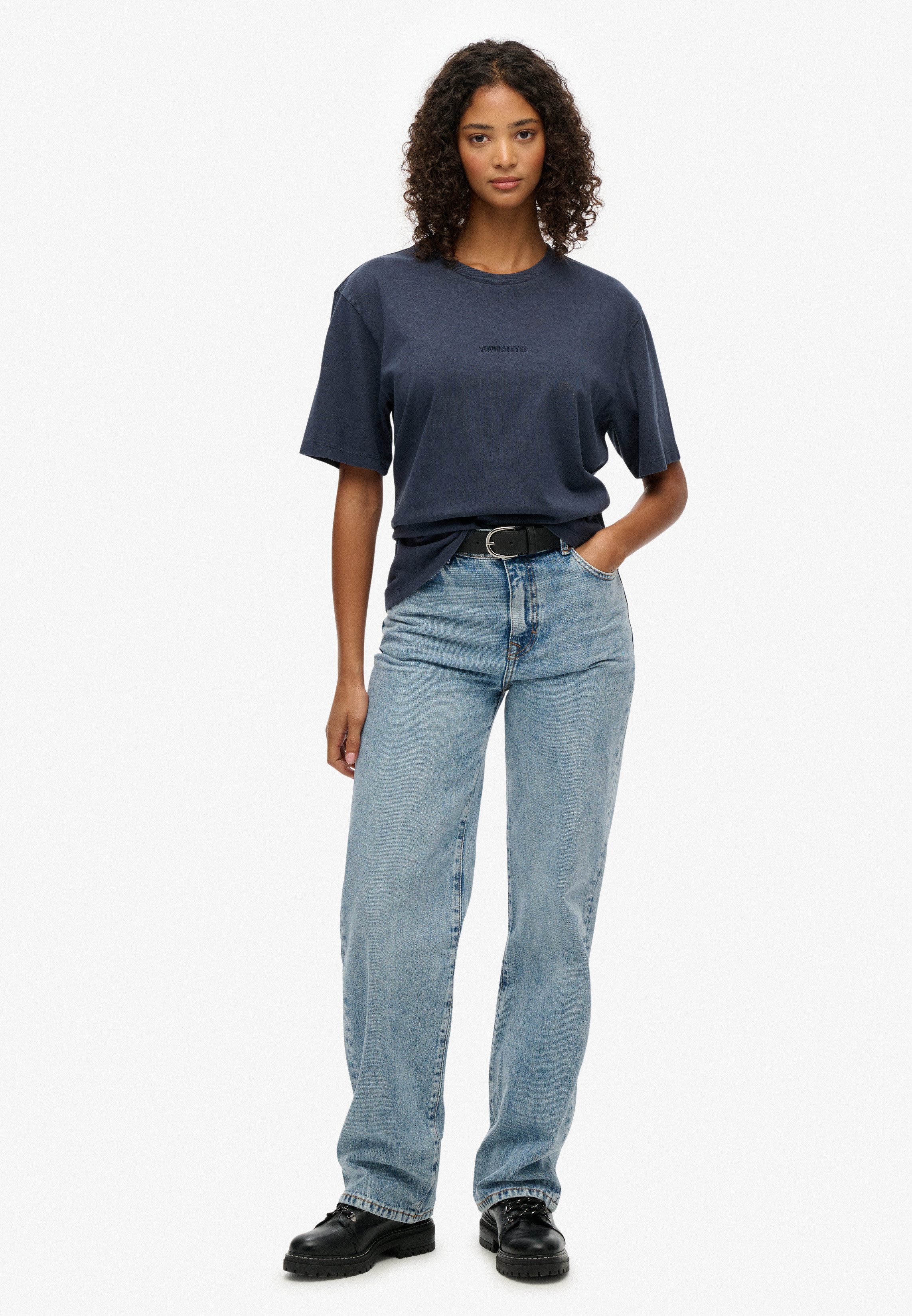 Superdry Shirt met ronde hals MICRO LOGO T SHIRT