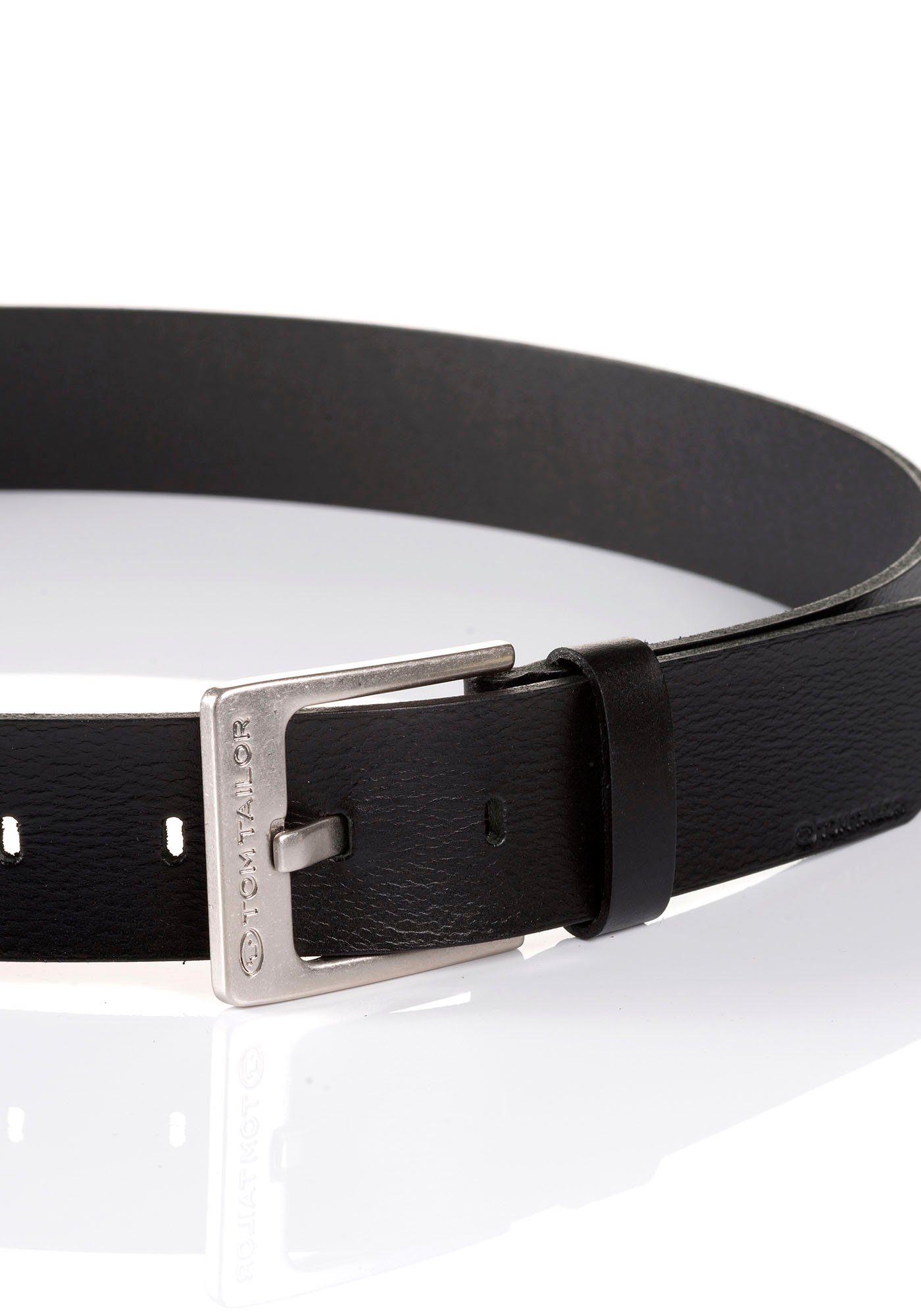 Tom Tailor Leren riem TTCALVINPLUS 4 cm brede herenriem, casual en jeanslook