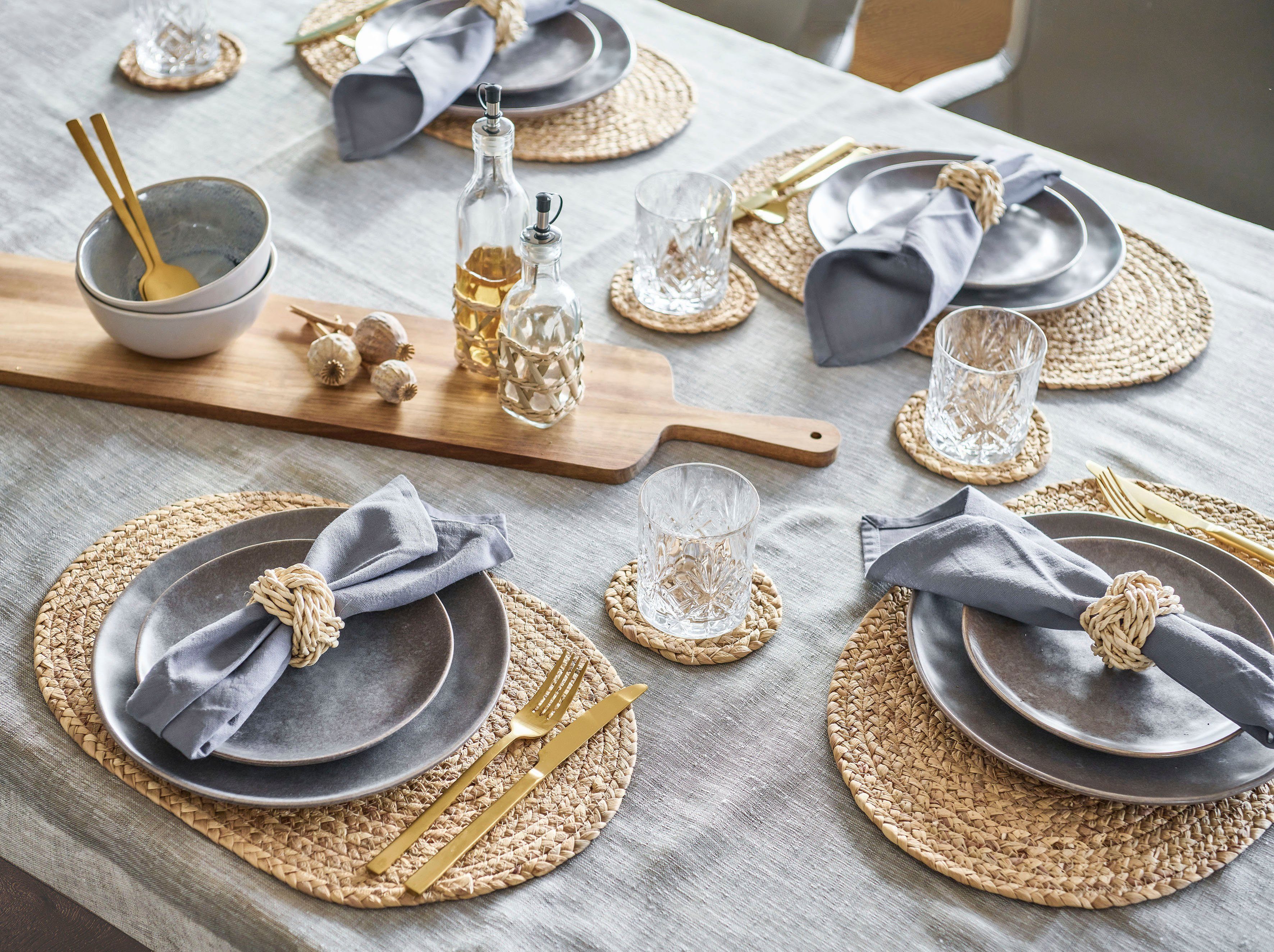 Zeller Present Set placemats afwasbaar, ovaal, 30 cm (set, 4 stuks)