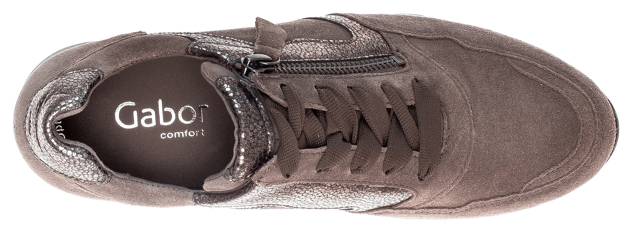 Dames Schoenen voor voor Laarzen voor Kniehoge laarzen Gabor Sneakers Met Sleehak Met Modieus Contrastbeleg in het Zwart 