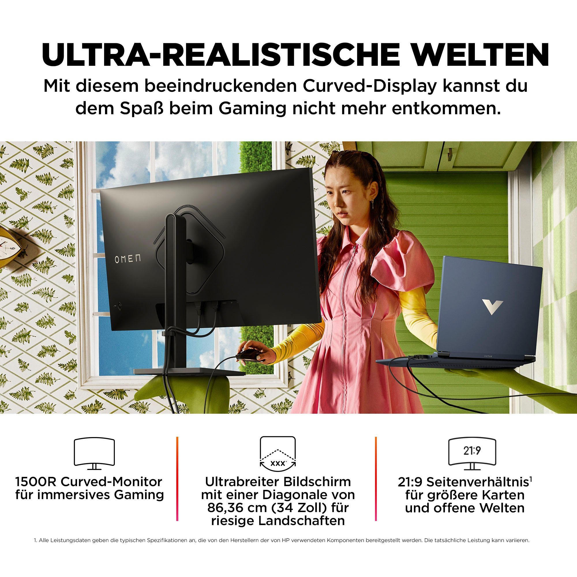 HP Curved-gaming-monitor OMEN (HSD-0159-A), cm 86,4 WQHD 34 | / online shoppen 34c OTTO 