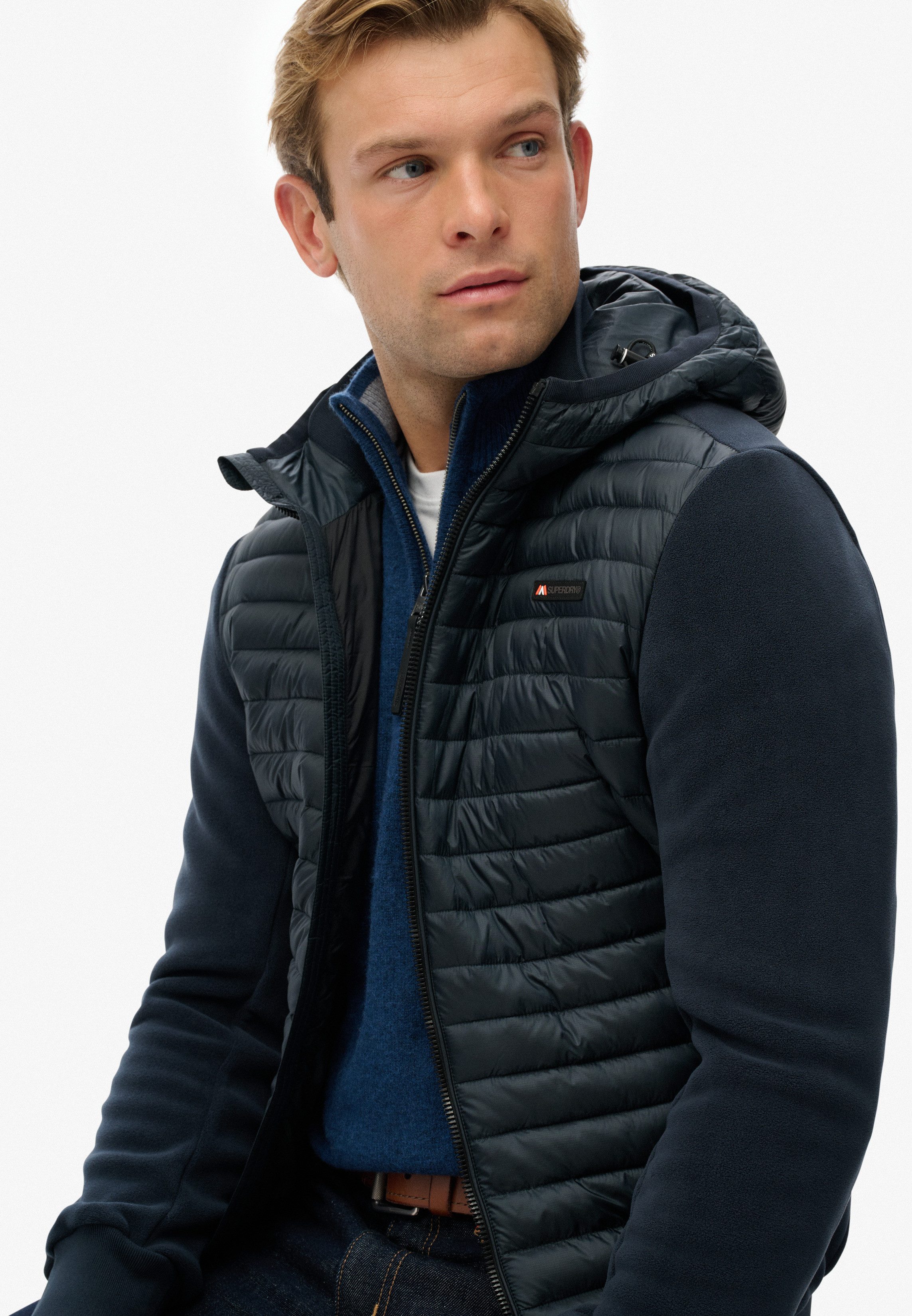 Superdry Gewatteerde jas HOOD STORM FLEECE HYBRID JKT