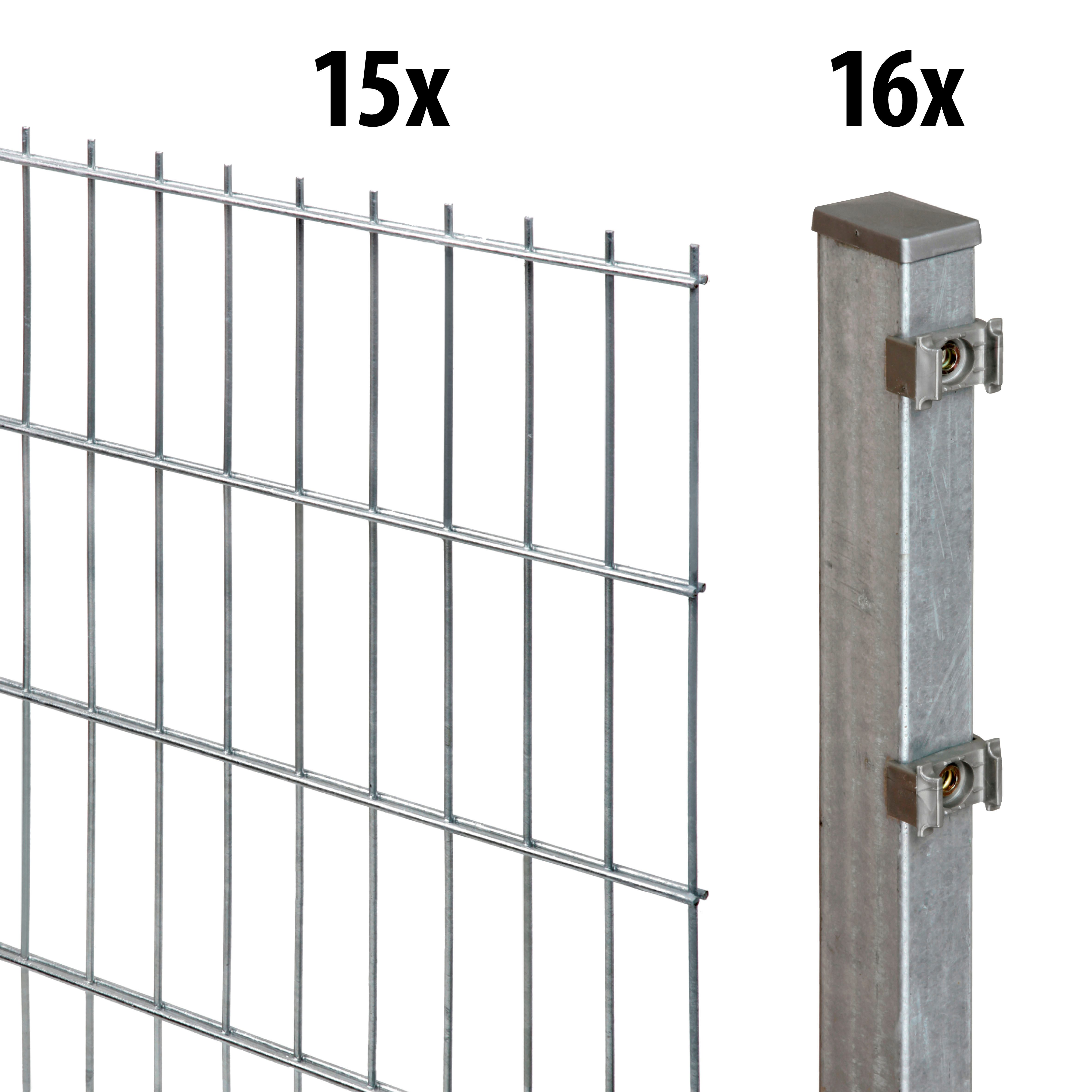 GARDEN 'N' MORE Dubbelstaafmat hekwerk Excellent hekken zilver(kleur)