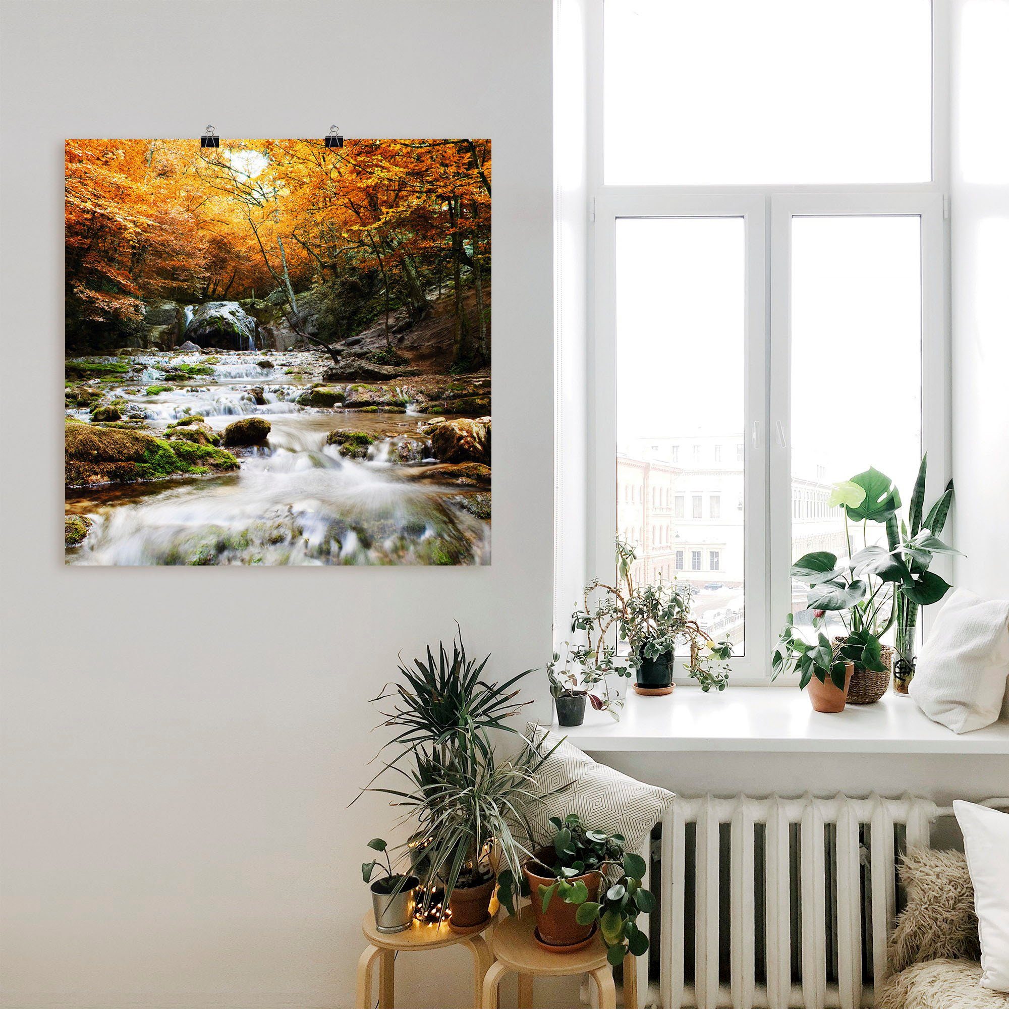 Artland Artprint Herfstige waterval als poster, muursticker in verschillende maten
