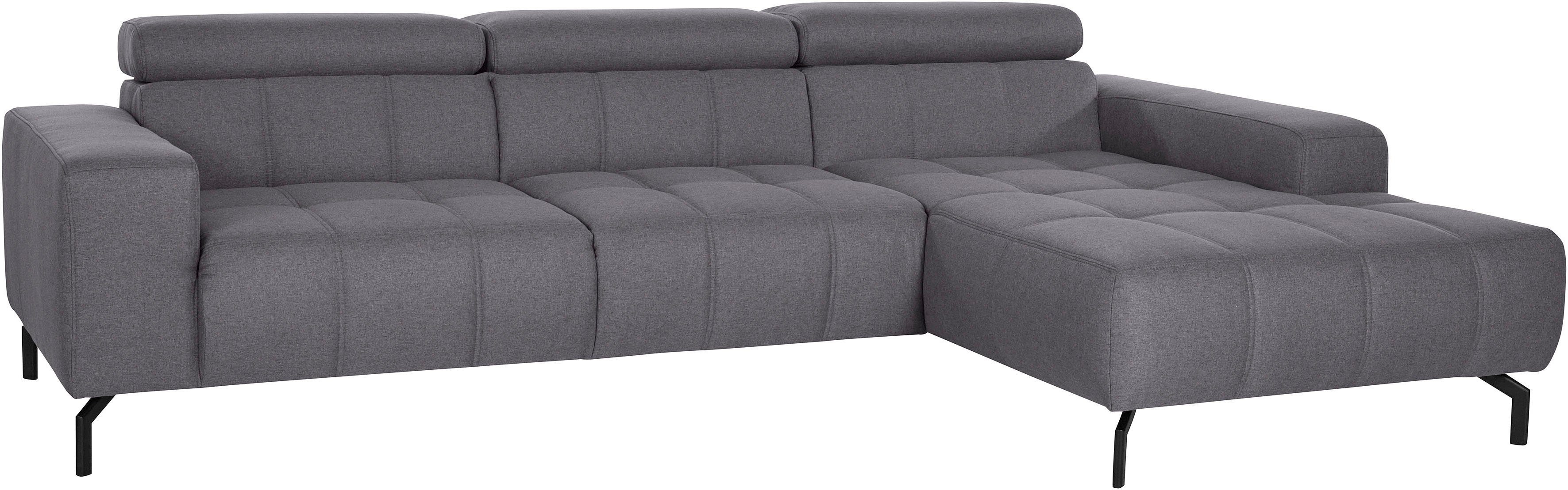 DOMO collection Hoekbank Cunelli mooie zitnaden als designelement, stevige zitcomfort, L-vorm