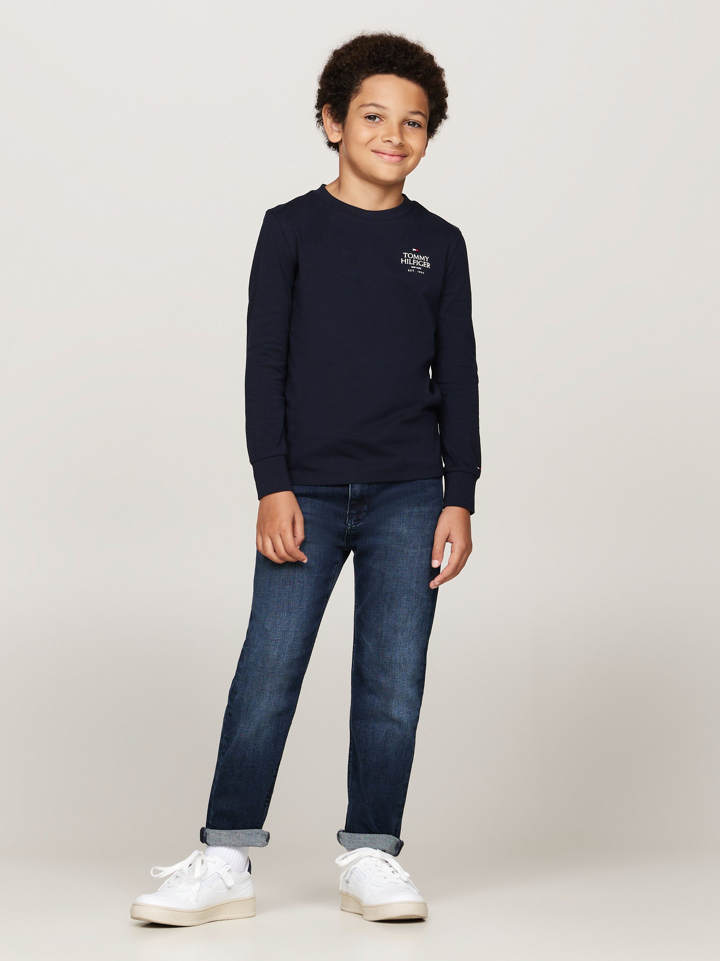 Tommy Hilfiger Shirt met lange mouwen met logo op borsthoogte