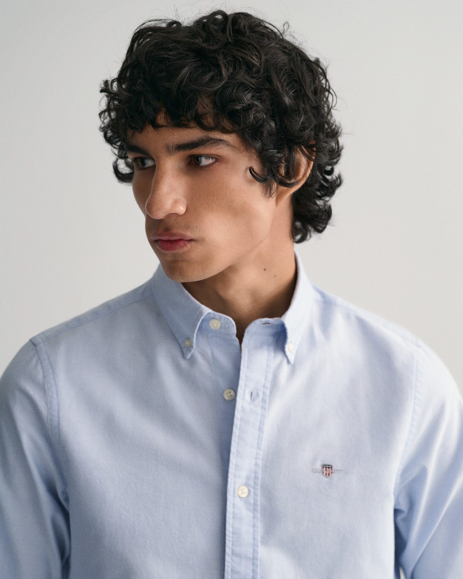 Gant Overhemd met lange mouwen Slim fit Oxford overhemd gestructureerd duurzaam dikker