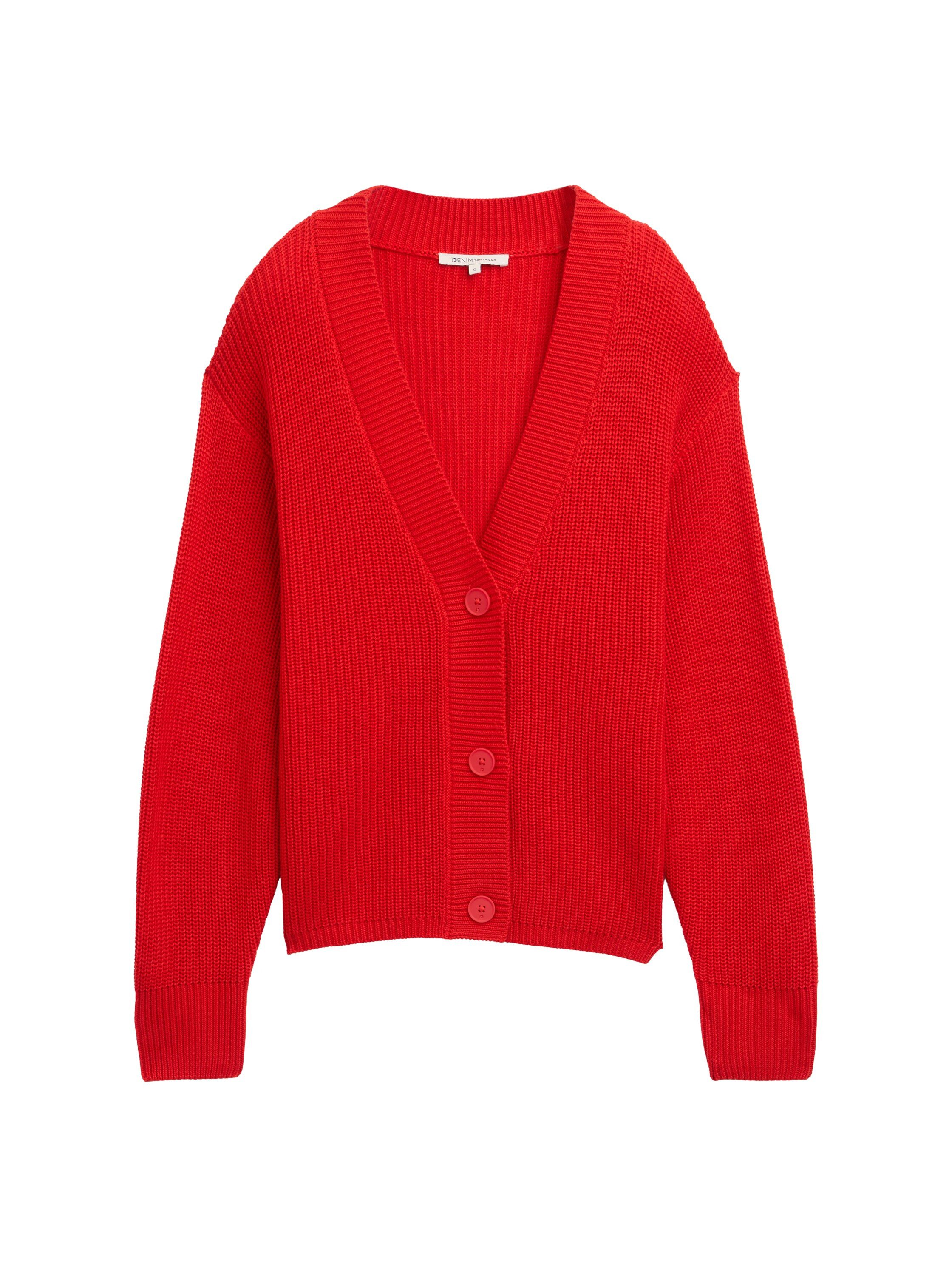 Tom Tailor Denim Cardigan met breistructuur en knoopsluiting