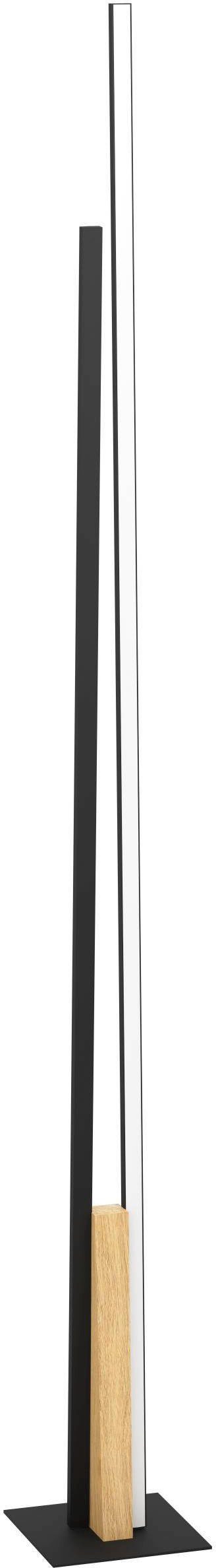 EGLO Staande lamp PANAGRIA Vloerlamp in zwart en bruin van alu, staal, hout (1 stuk)