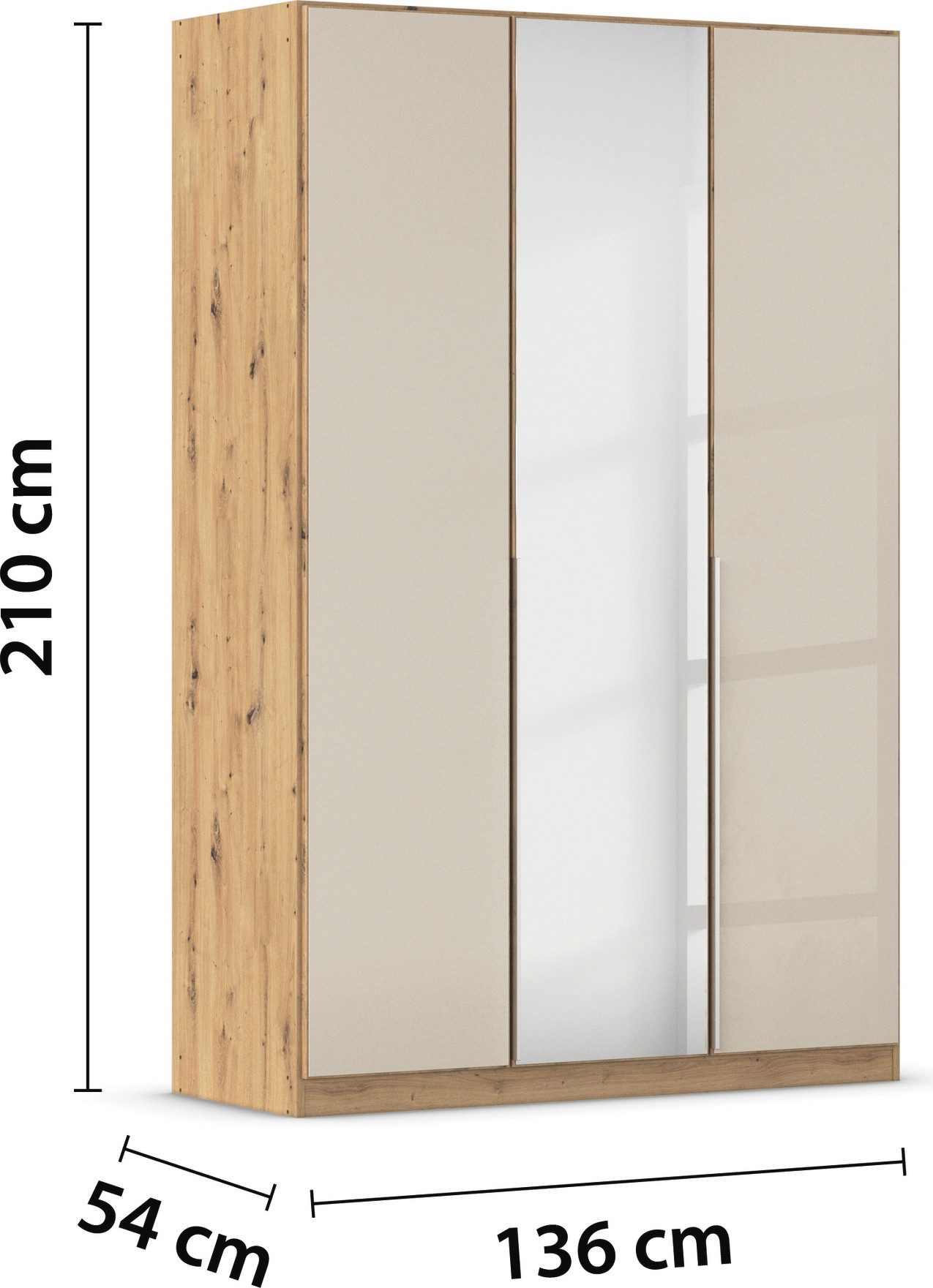 rauch Draaideurkast Kledingkasten kast garderobe AGORDO met glazen front doordachte binnenuitrusting, in 6 breedtes en 2 hoogtes made in germany