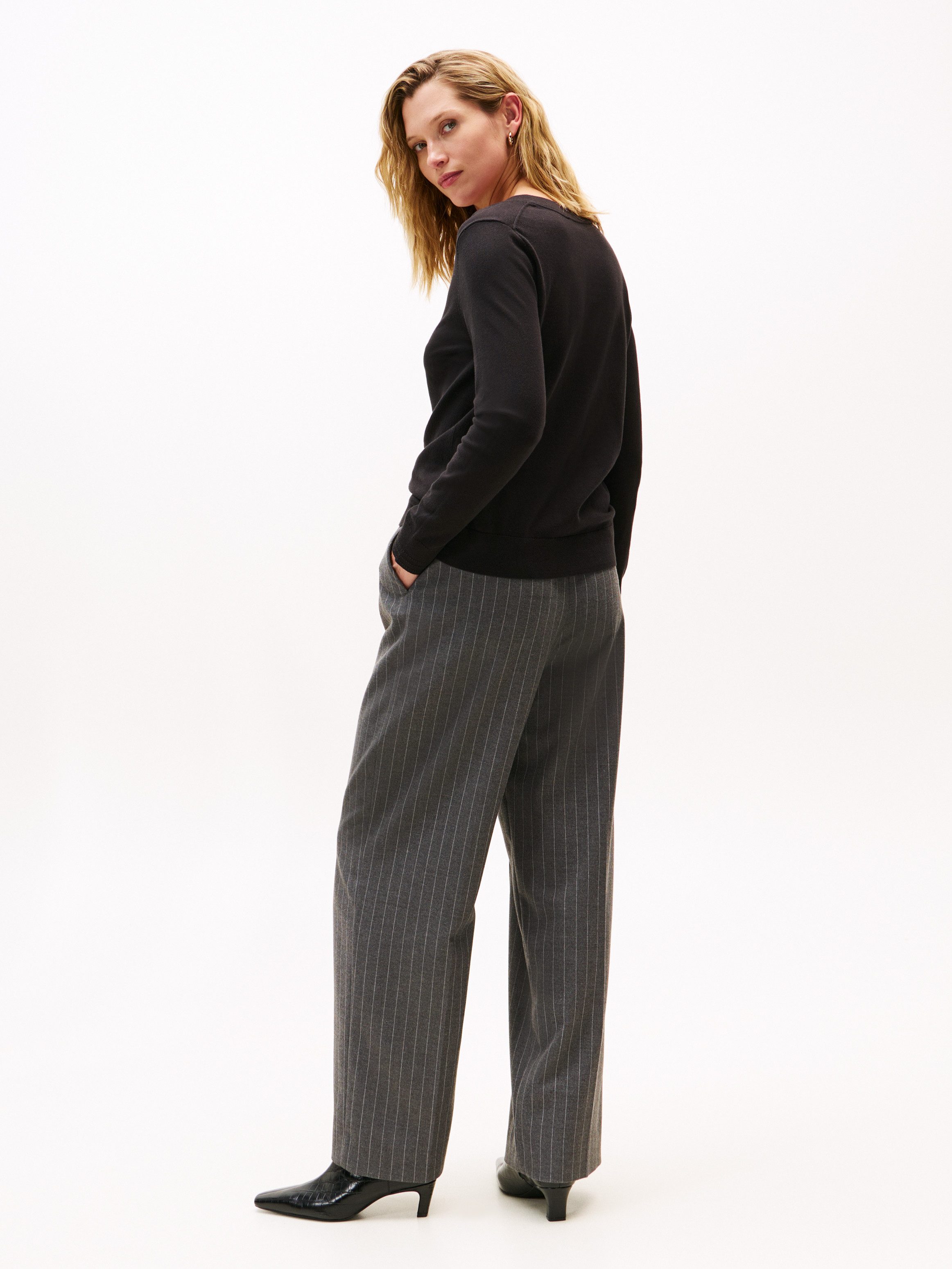 Tommy Hilfiger Trui met V-hals met logoborduursel