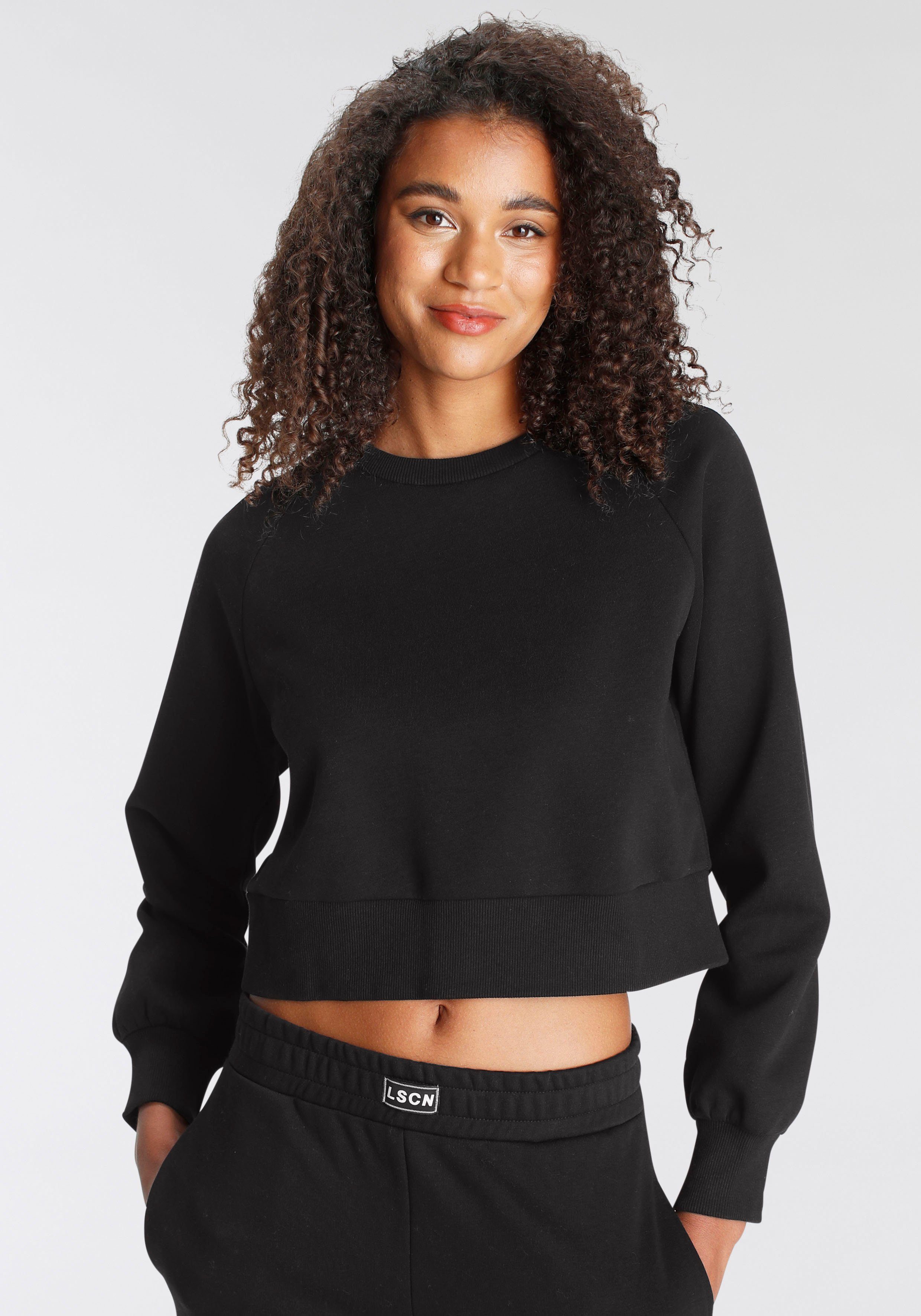 LSCN by LASCANA Sweatshirt met decoratieve stiksels, loungepak